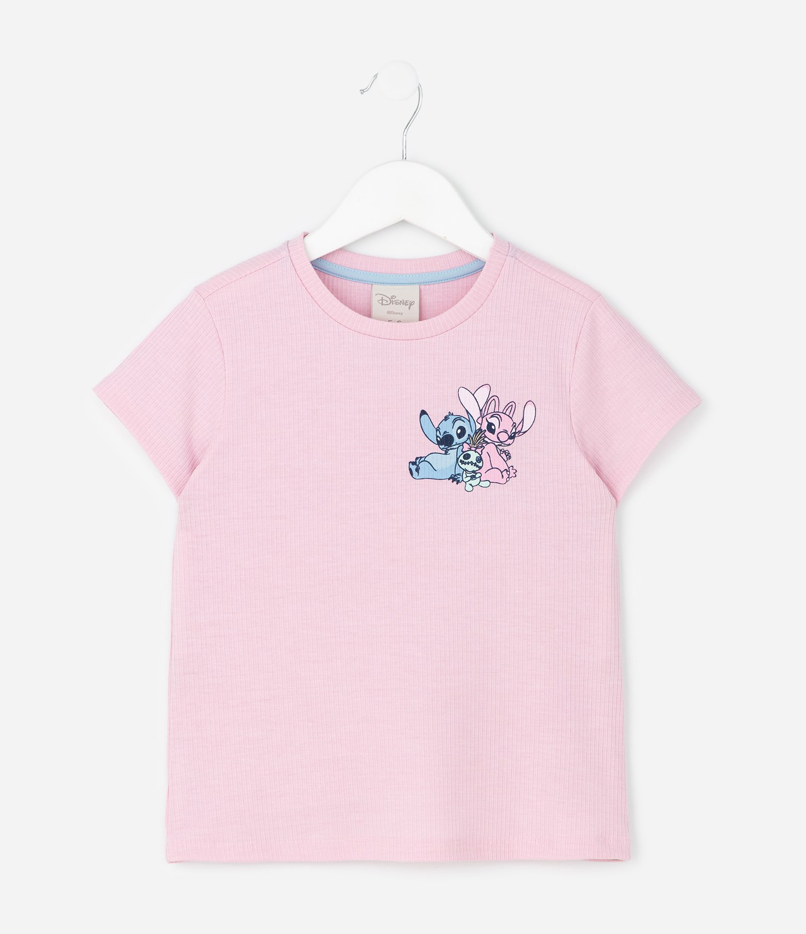 Pijama em Laise com Estampa Stitch e Angel - Tam 5 A 14 Anos Azul/Rosa 3