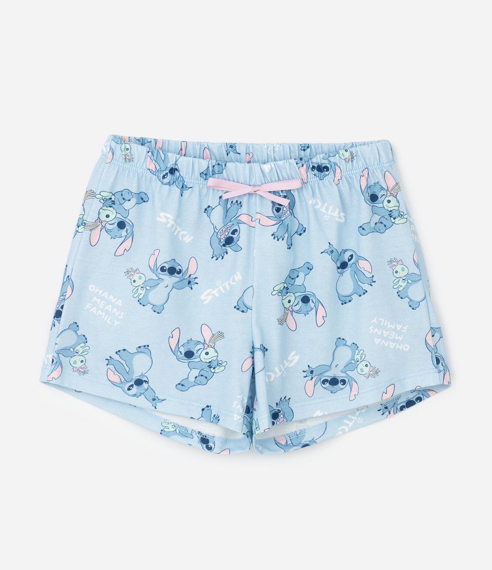 Pijama em Laise com Estampa Stitch e Angel - Tam 5 A 14 Anos Azul/Rosa 5