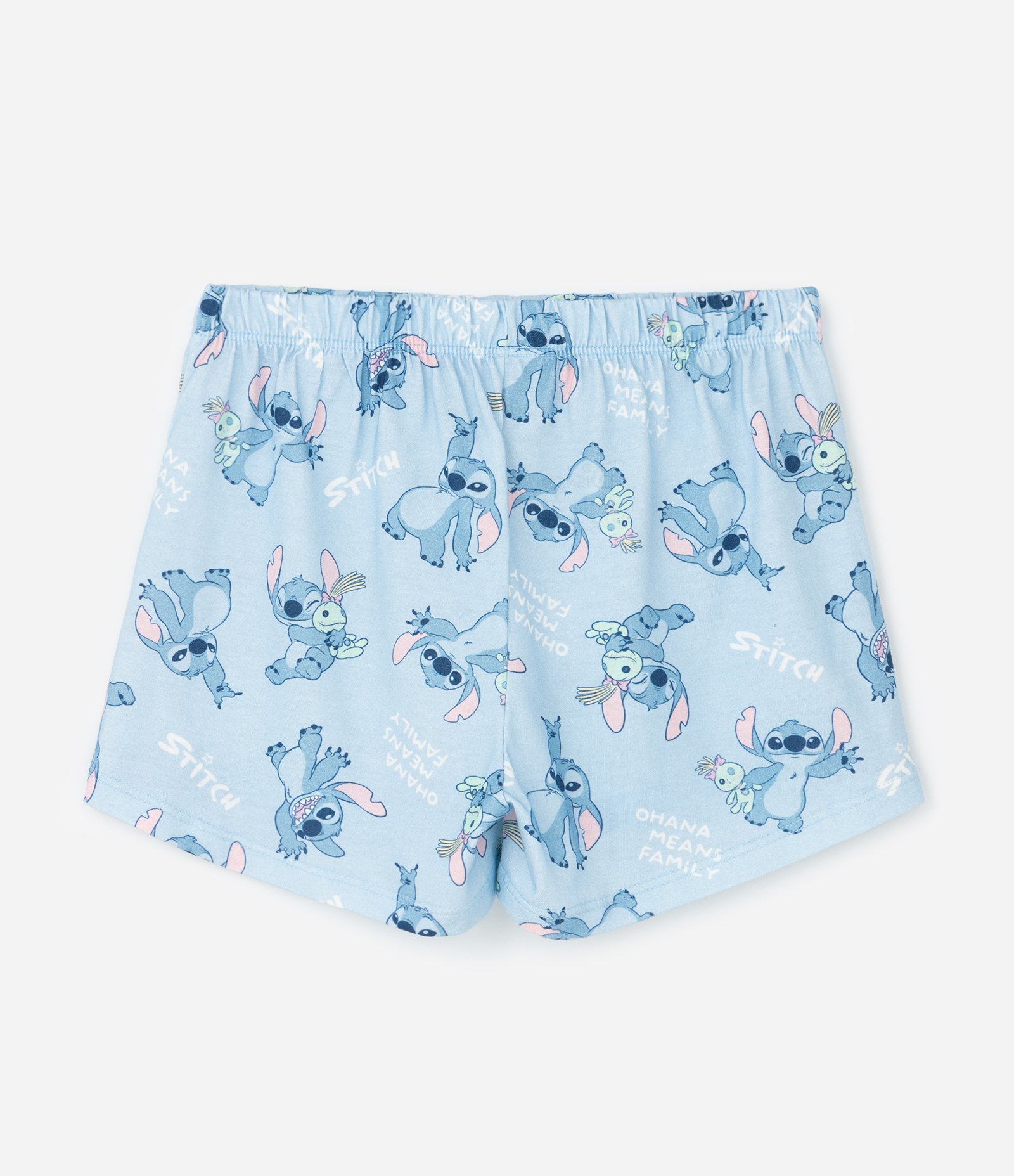 Pijama em Laise com Estampa Stitch e Angel - Tam 5 A 14 Anos Azul/Rosa 6