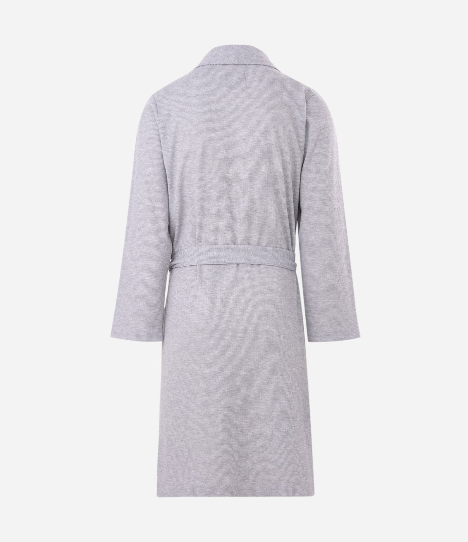 Robe Longo com Mangas Longas e Amarração na Cintura Cinza 2