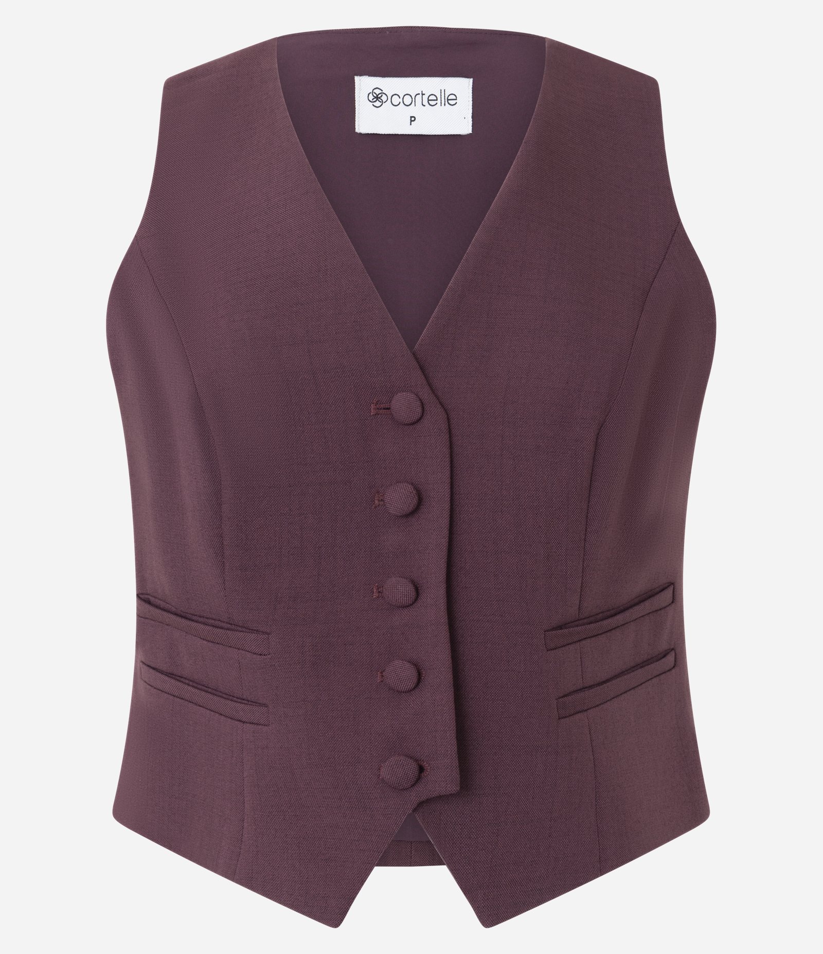 Colete Alfaiatado com Botões Forrados Vinho 5