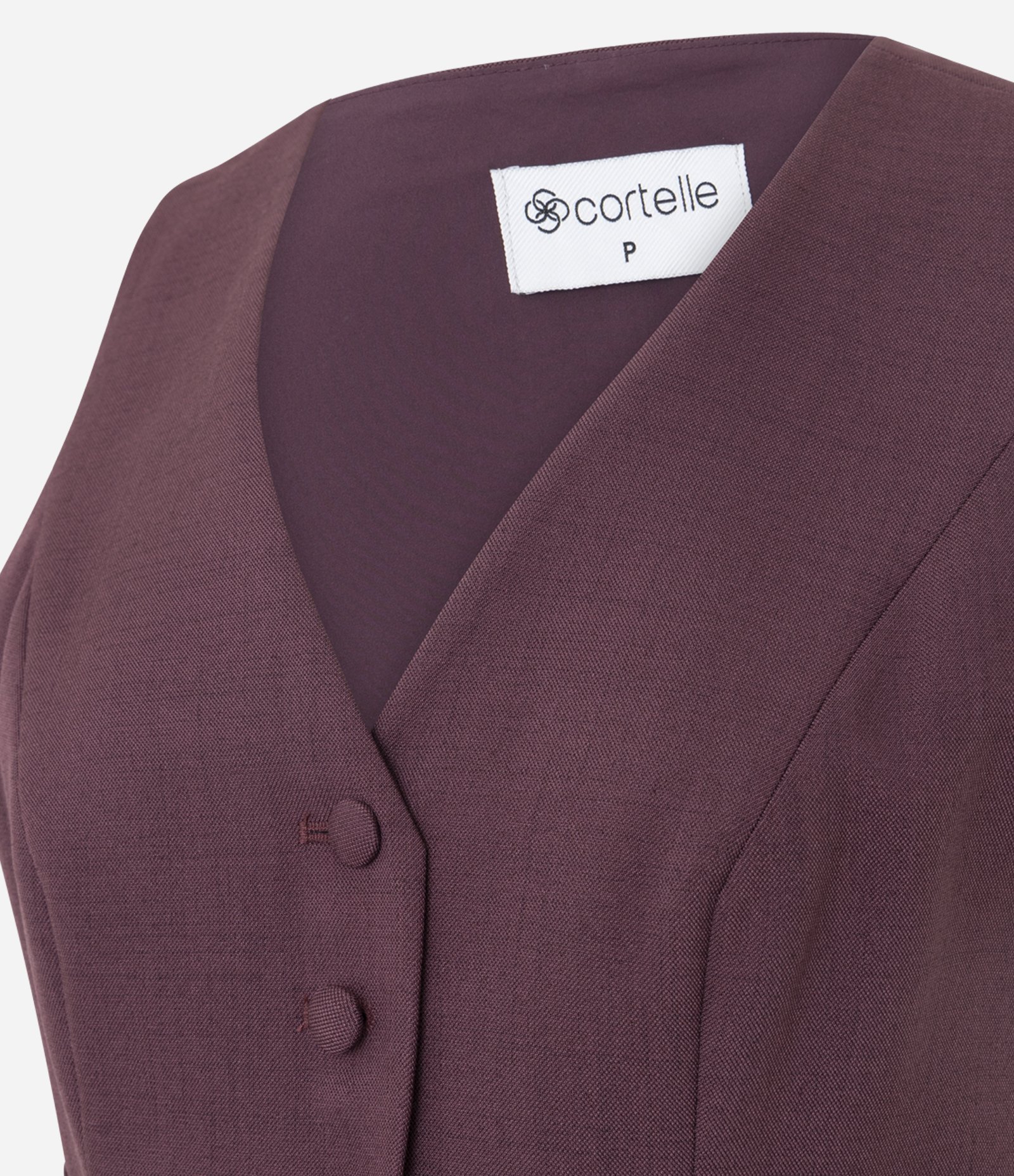 Colete Alfaiatado com Botões Forrados Vinho 6