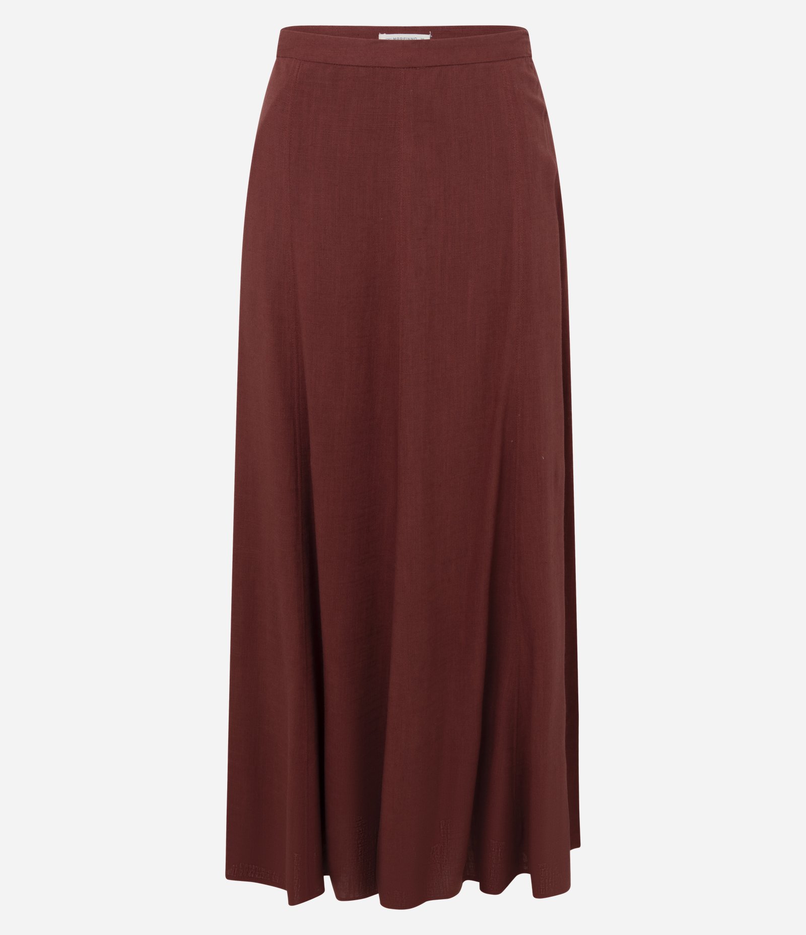 Saia Midi em Viscolinho com Cós Estruturado Vermelho 5