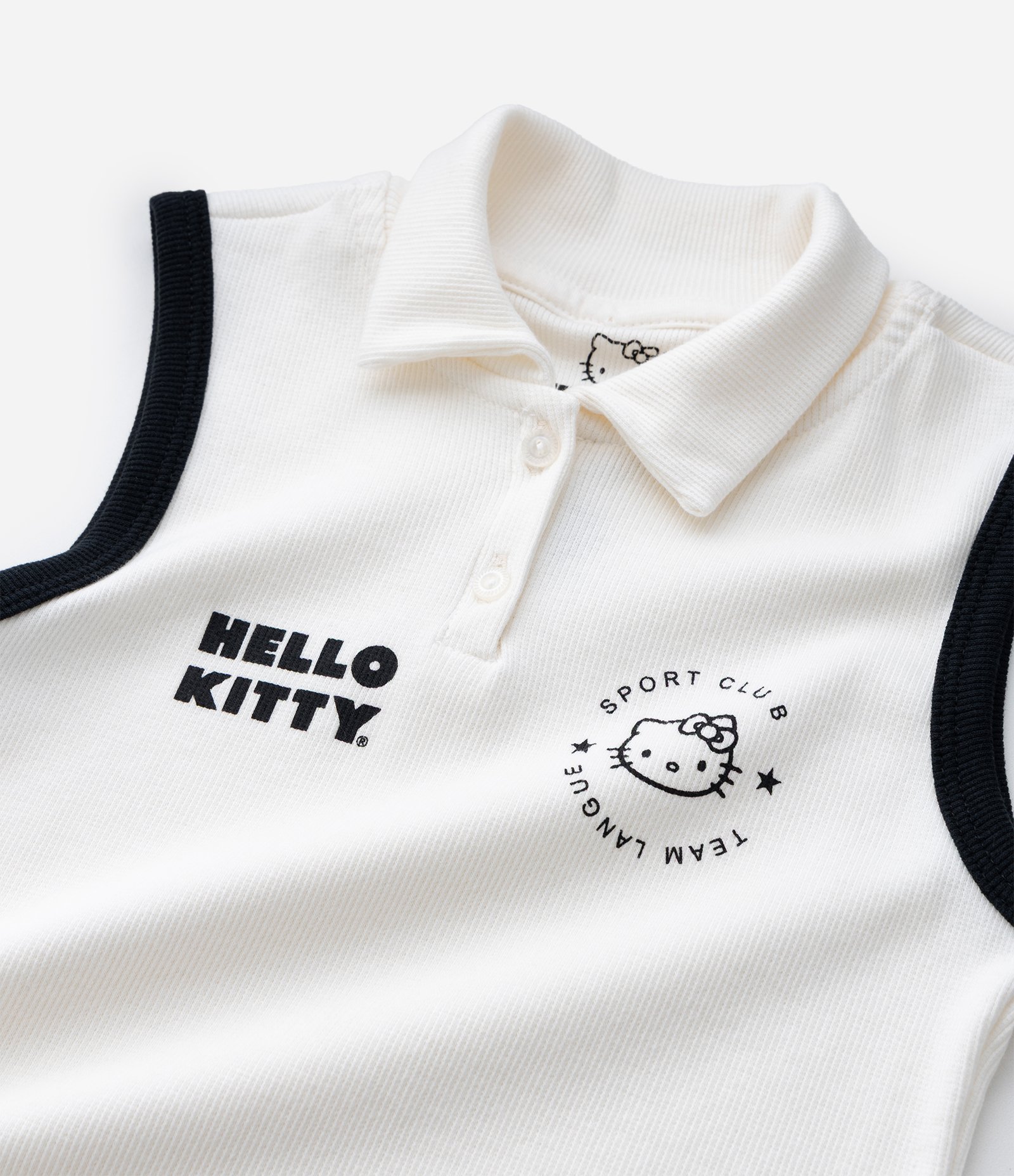 Regata Infantil com Gola Polo e Estampa Hello Kitty – Tam 7 a 16 Anos Off White 6