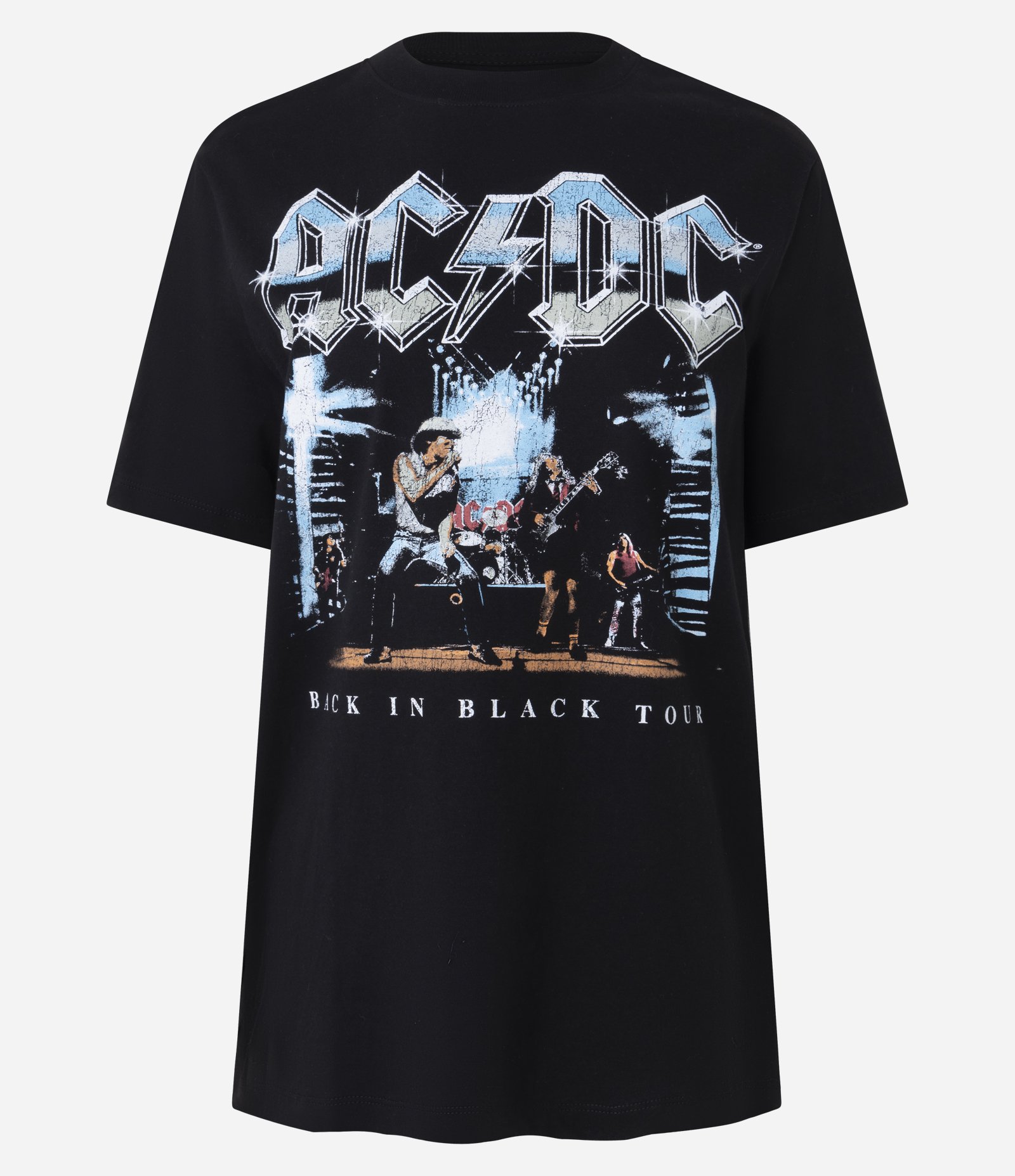 Camiseta em Algodão com Estampa da Banda AC/DC Preto 1