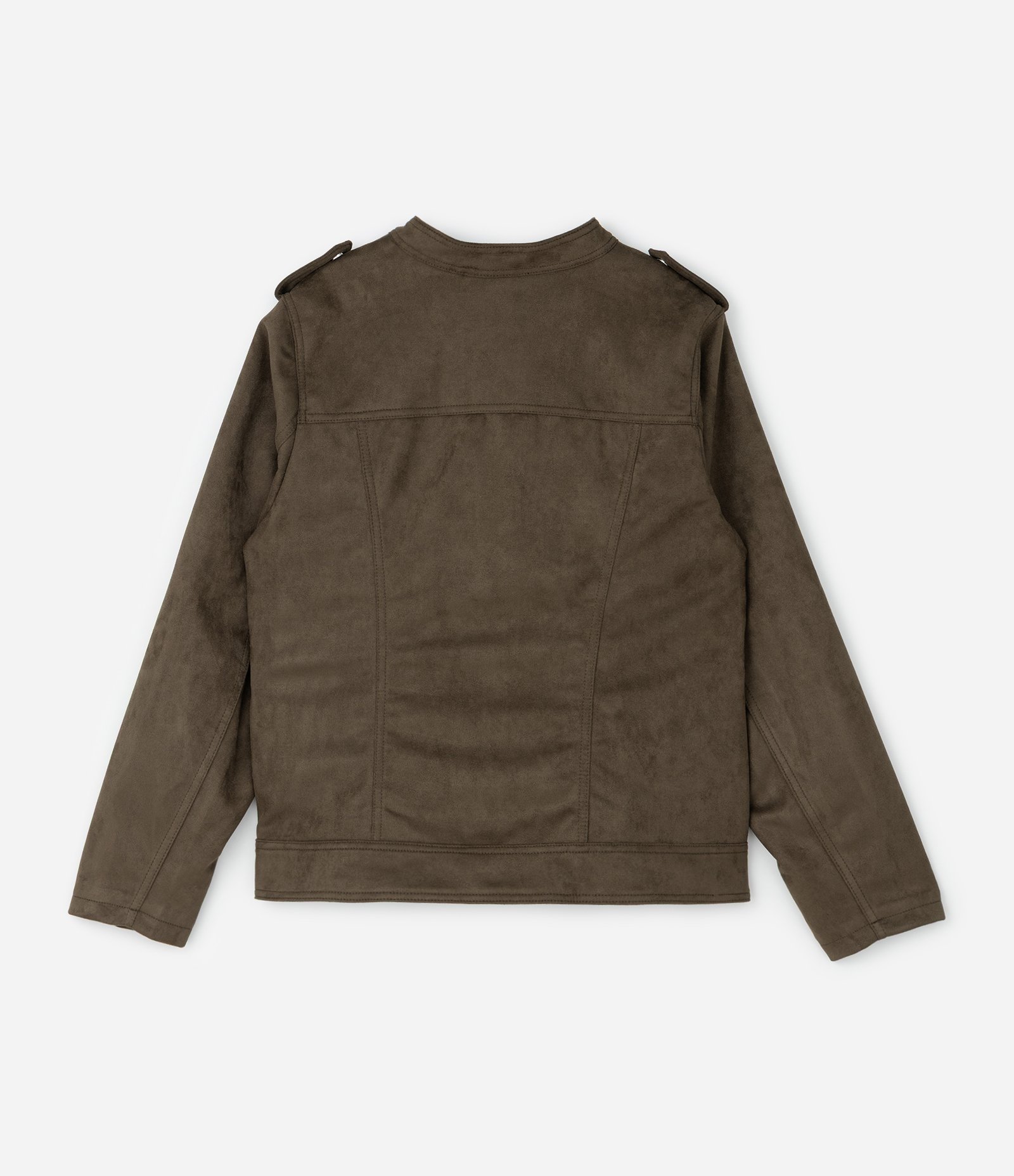 Jaqueta Biker em Suede com Zíper nos Bolsos Curve & Plus Size Verde 2