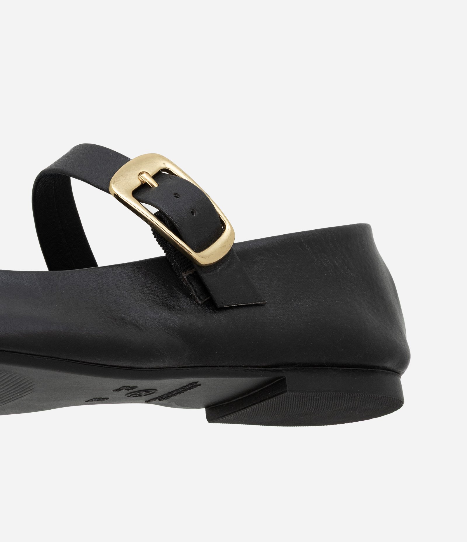 Sapatilha Couro com Fivela Quadrada Preto 3