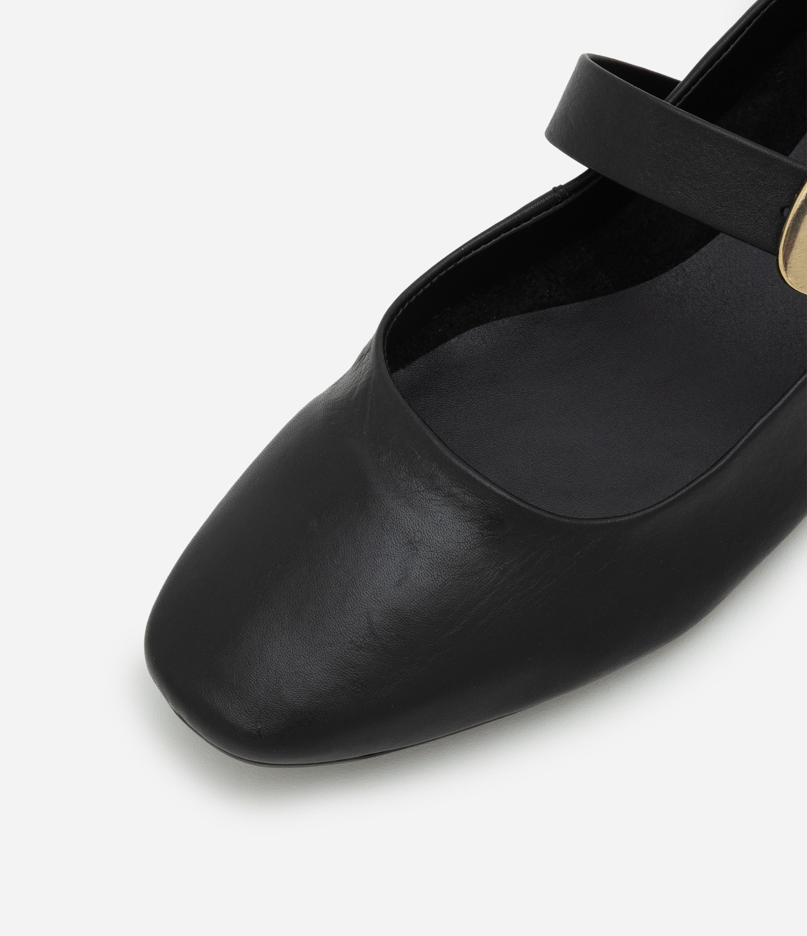 Sapatilha Couro com Fivela Quadrada Preto 4