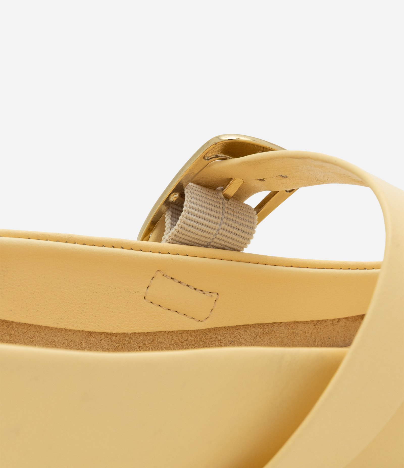 Sapatilha Couro com Fivela Quadrada Amarelo 3