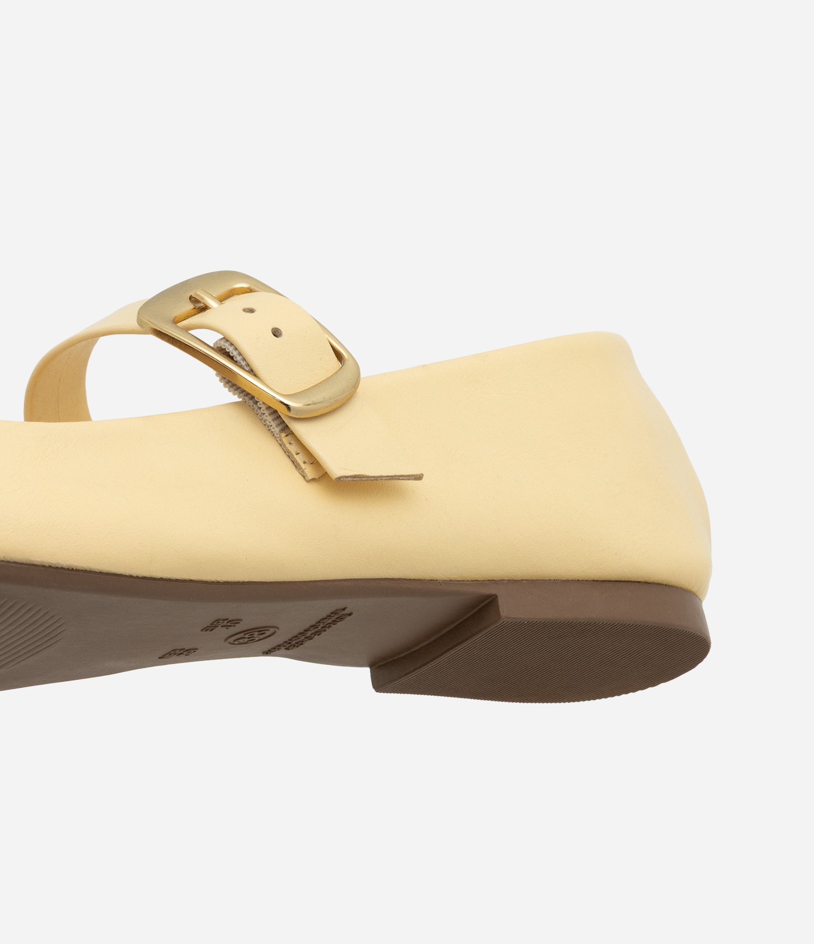 Sapatilha Couro com Fivela Quadrada Amarelo 4