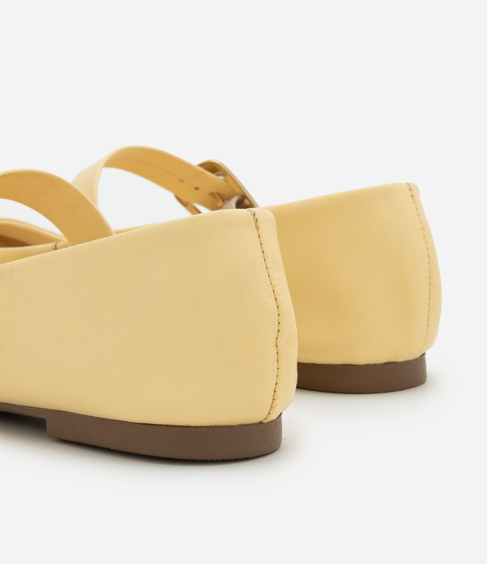 Sapatilha Couro com Fivela Quadrada Amarelo 6
