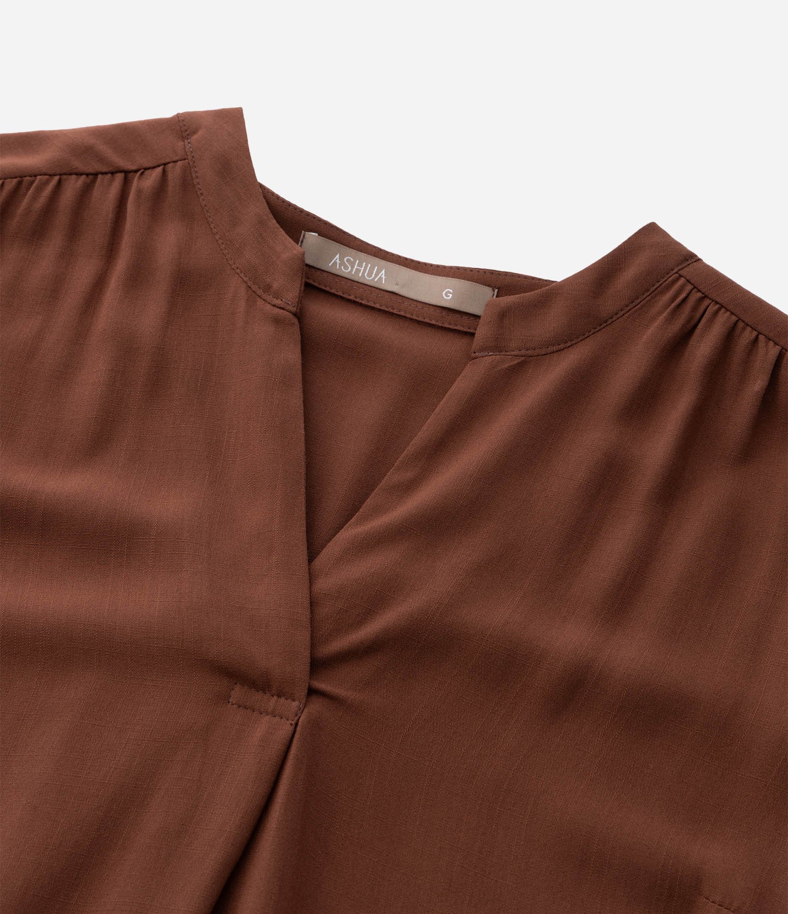 Blusa em Viscose com Manga 3/4 Curve & Plus Size Marrom 8