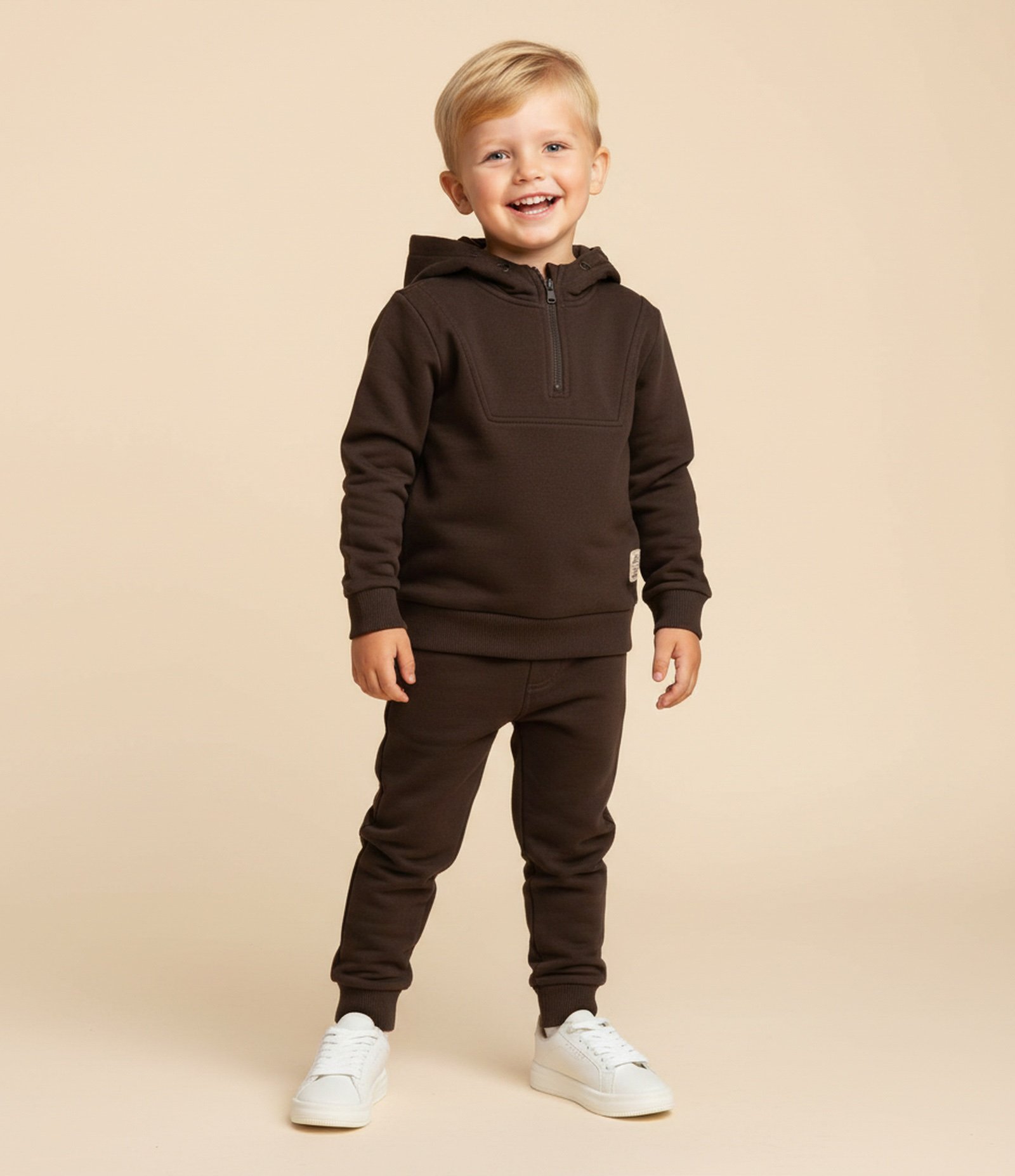 Conjunto Infantil Jaqueta e Calça em Fleece – Tam 1 a 5/6 Anos Marrom Escuro 1
