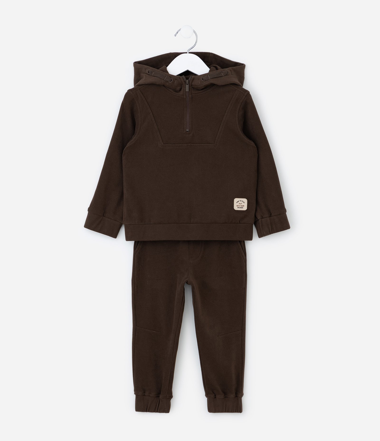Conjunto Infantil Jaqueta e Calça em Fleece – Tam 1 a 5/6 Anos Marrom Escuro 2