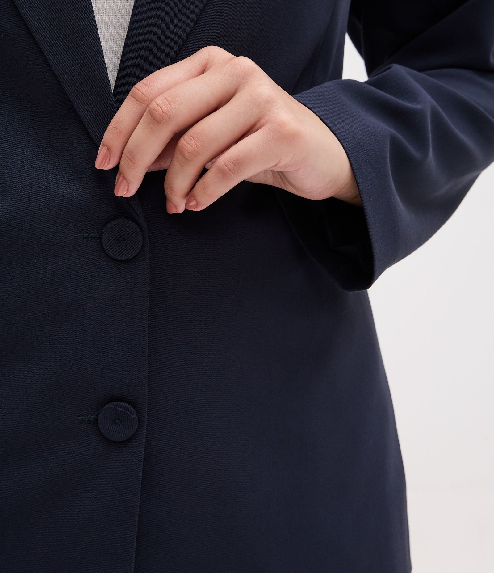 Blazer Alfaiatado com Abotoamento Duplo Curve & Plus Size Azul 3