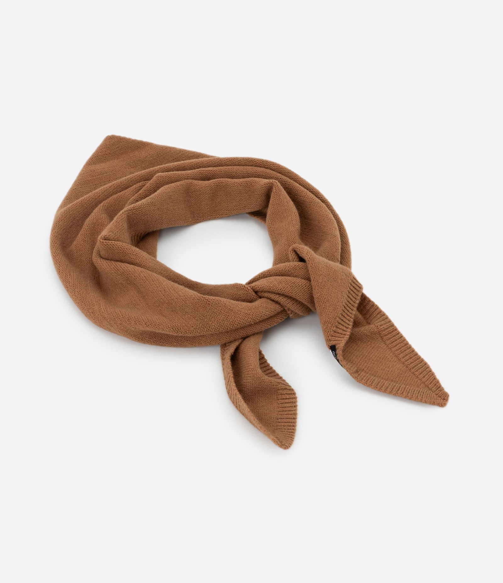 Lenço Triangular em Tricô Pesado Marrom 1