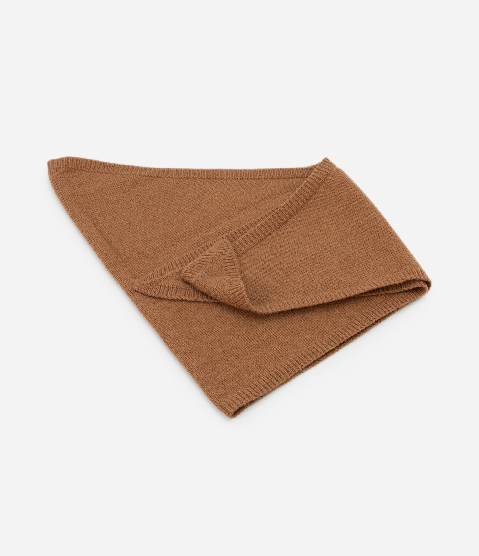 Lenço Triangular em Tricô Pesado Marrom 2