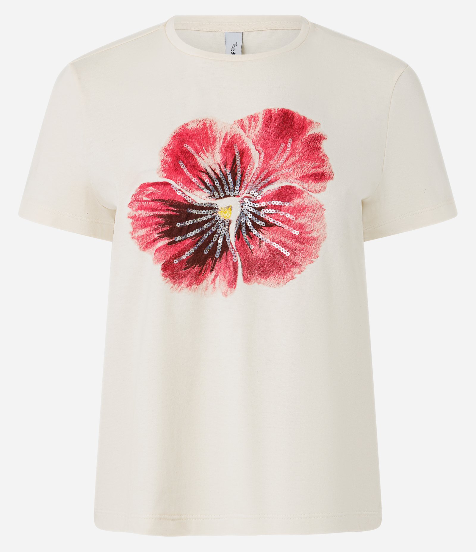 Camiseta em Algodão com Estampa de Flor Off White 1