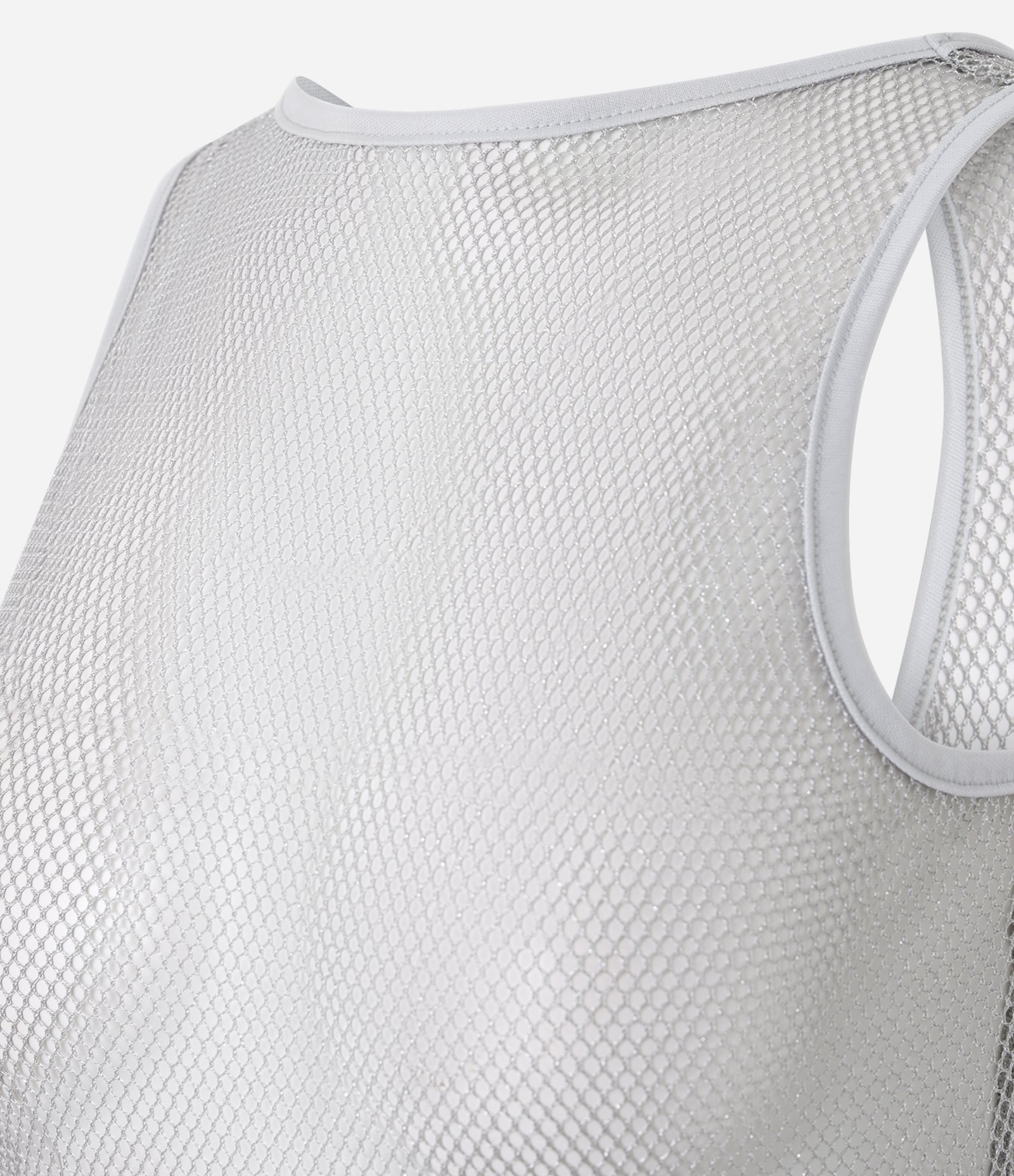 Vestido Longo Em Malha Com Fio Metalizado Prata 2