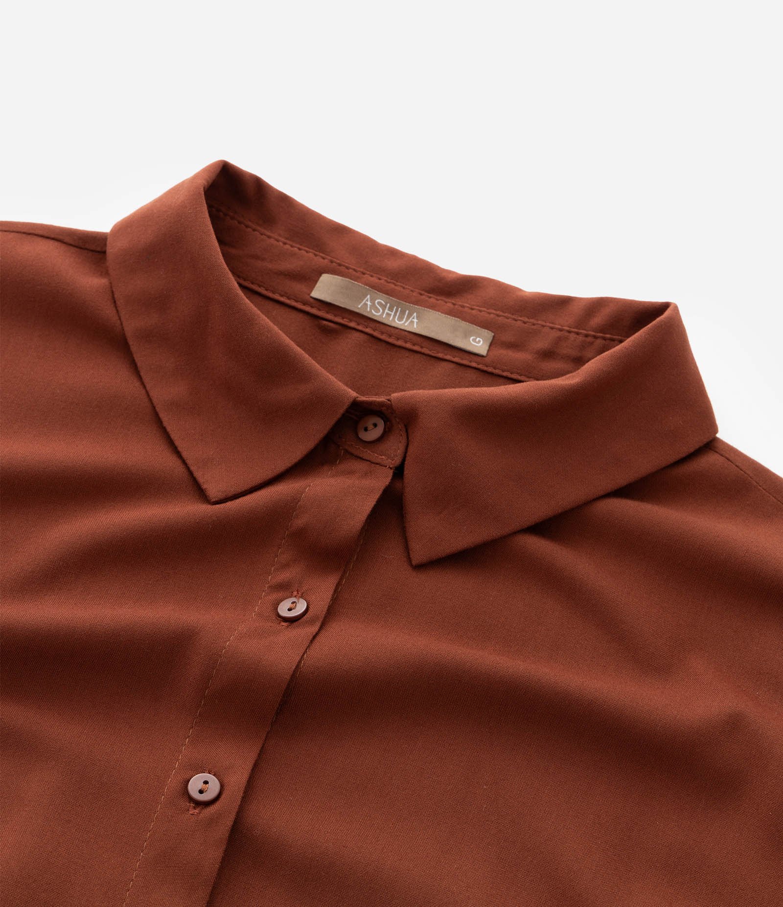 Vestido Chemise em Viscose com Barra Arredondada Currve & Plus Size Marrom 4