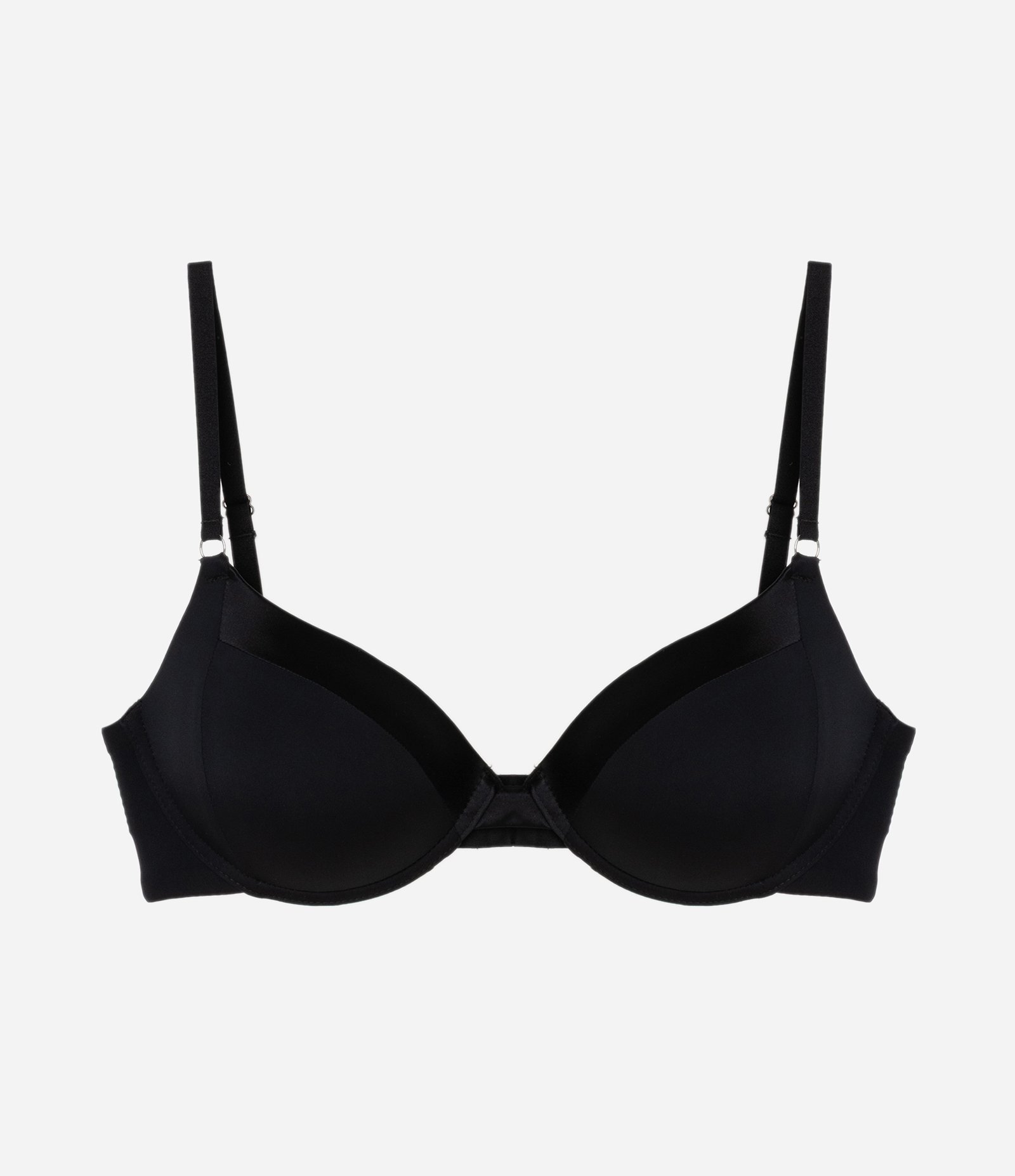 Sutiã Meia Taça em Microfibra com Bojo e com Aro Preto 4