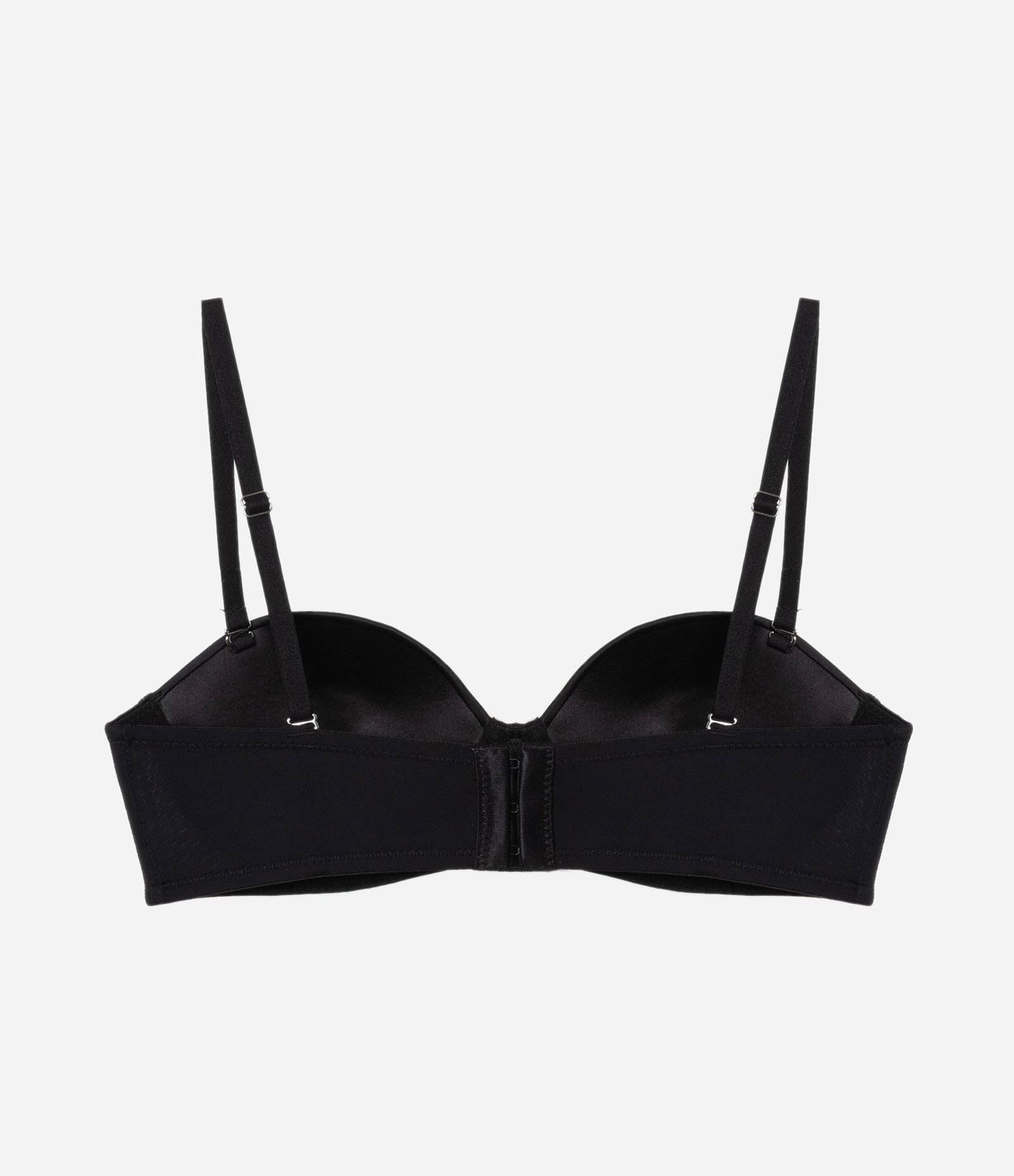 Sutiã Tomara Que Caia em Microfibra com Detalhe Acetinado Preto 6