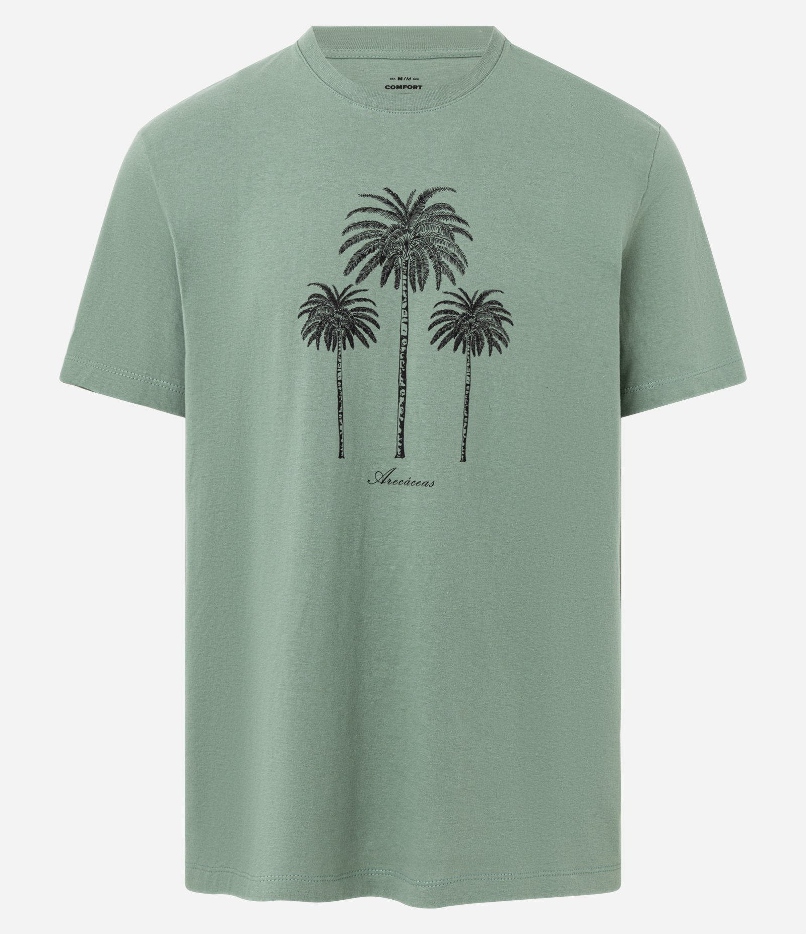 Camiseta Comfort em Algodão com Estampa de Coqueiros Verde 5