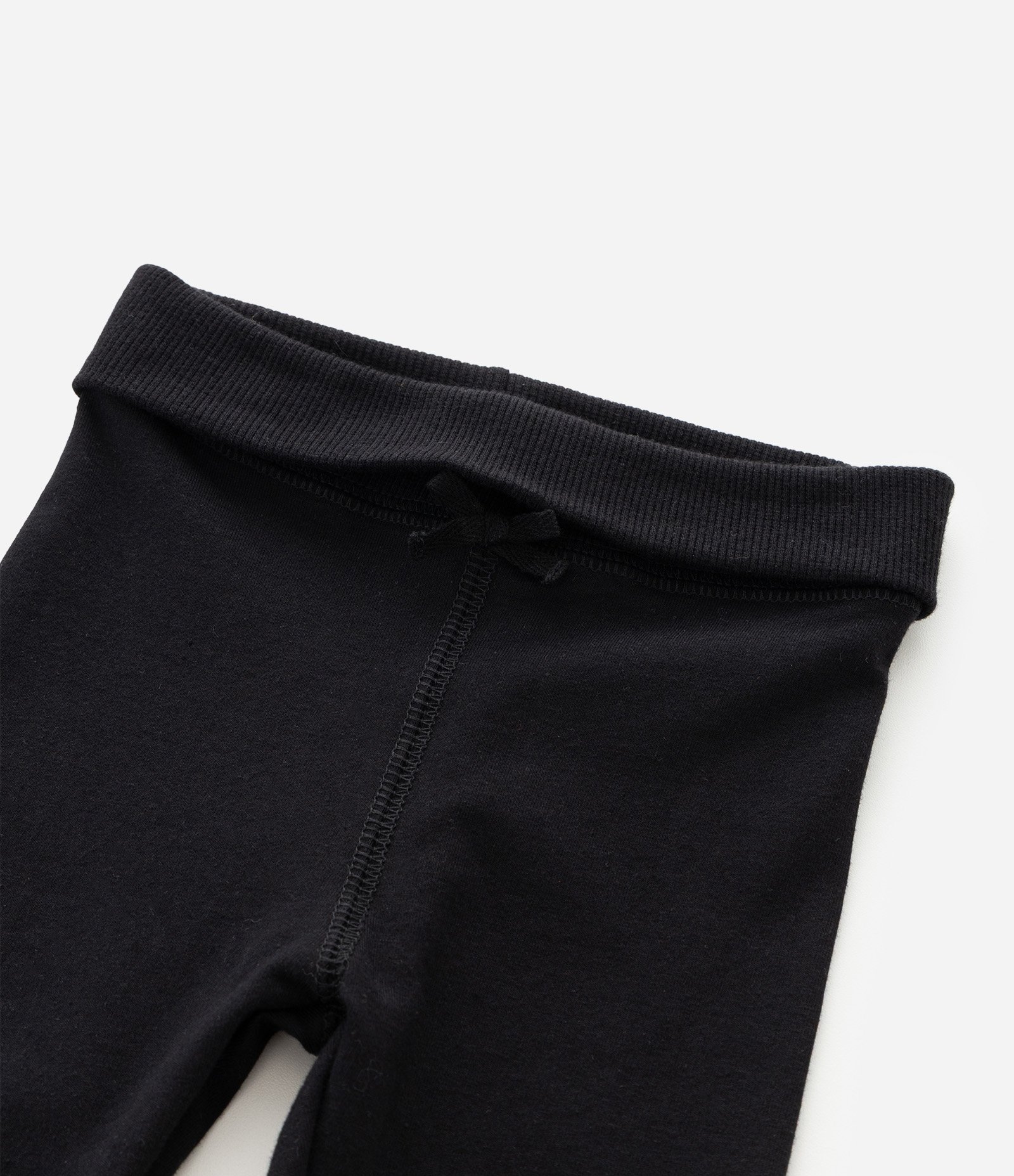 Calça Infantil com Cós Virado e Laço Aplicado - Tam RN a 18 Meses Preto 4
