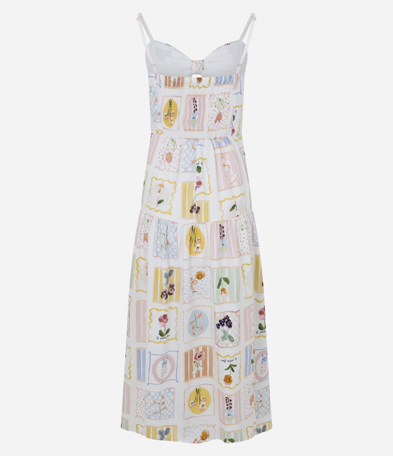 Vestido Evasê Midi em Tricoline com Estampa Floral Branco 8