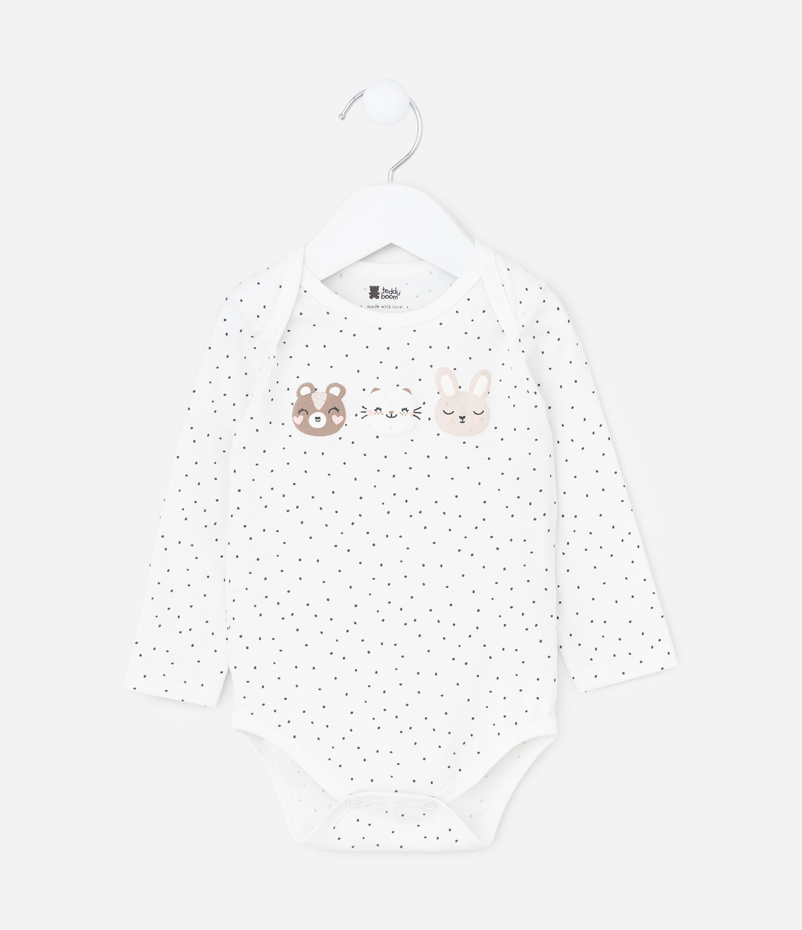 Body Infantil com Estampa Animal de Três Amigos – Tam RN a 18 Meses Off White 1