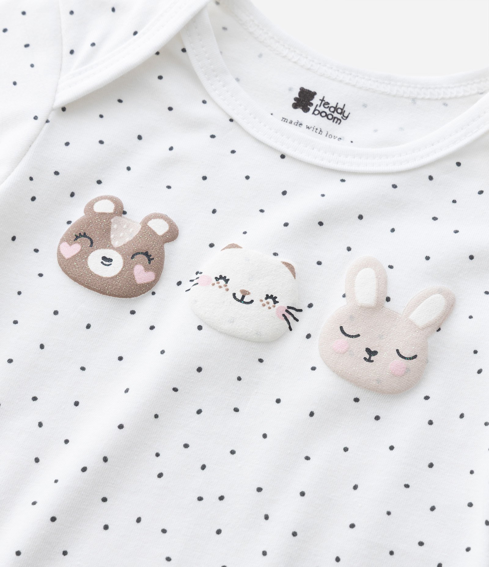 Body Infantil com Estampa Animal de Três Amigos – Tam RN a 18 Meses Off White 7