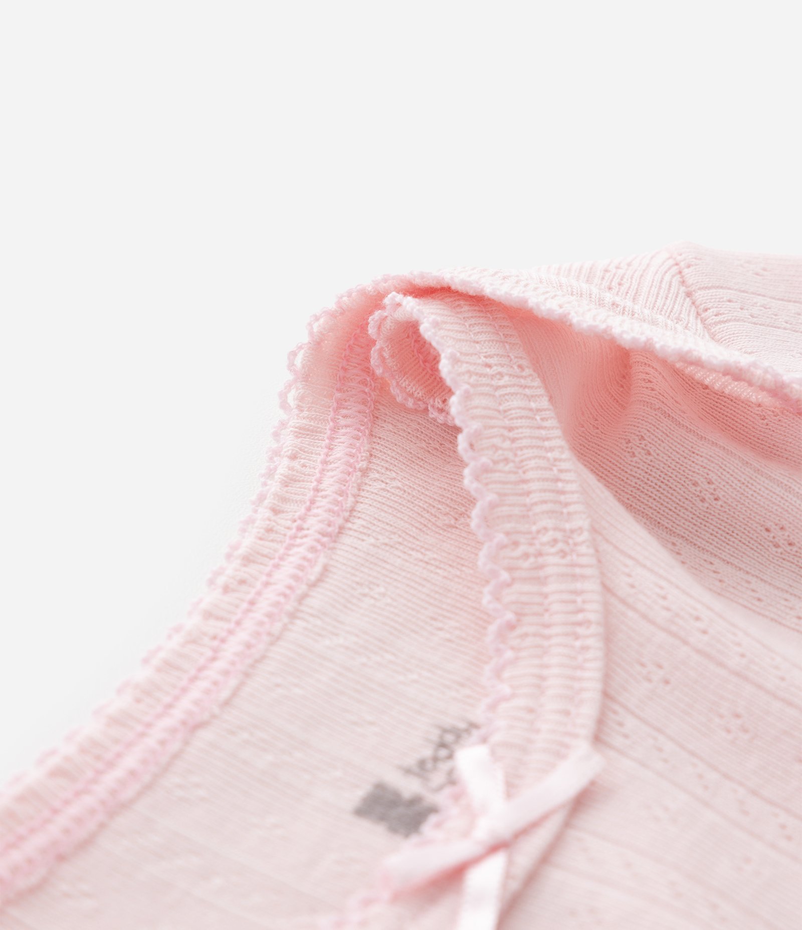 Body Infantil em Cotton Pointelle com Gola Americana – Tam RN a 18 Meses Rosa Claro 4