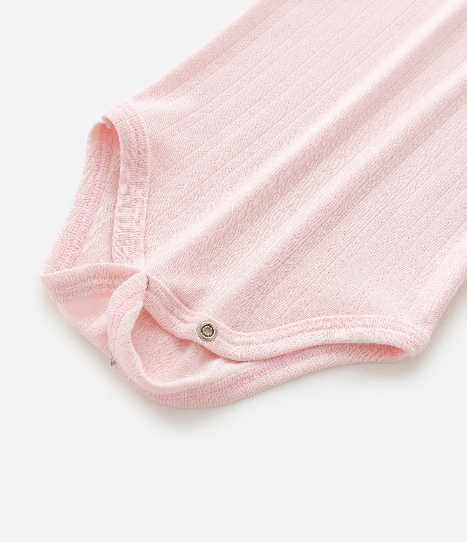 Body Infantil em Cotton Pointelle com Gola Americana – Tam RN a 18 Meses Rosa Claro 5