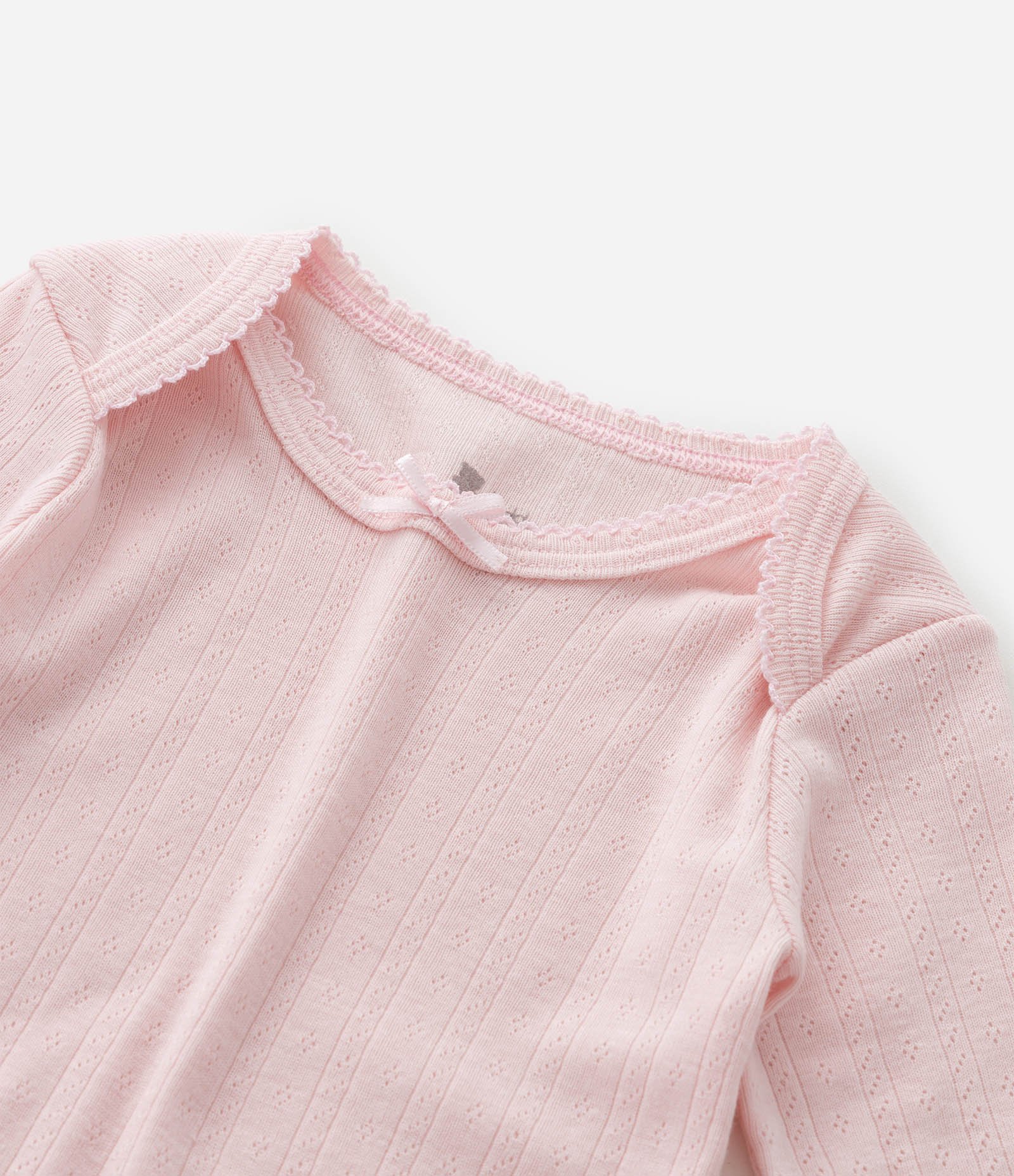 Body Infantil em Cotton Pointelle com Gola Americana – Tam RN a 18 Meses Rosa Claro 6