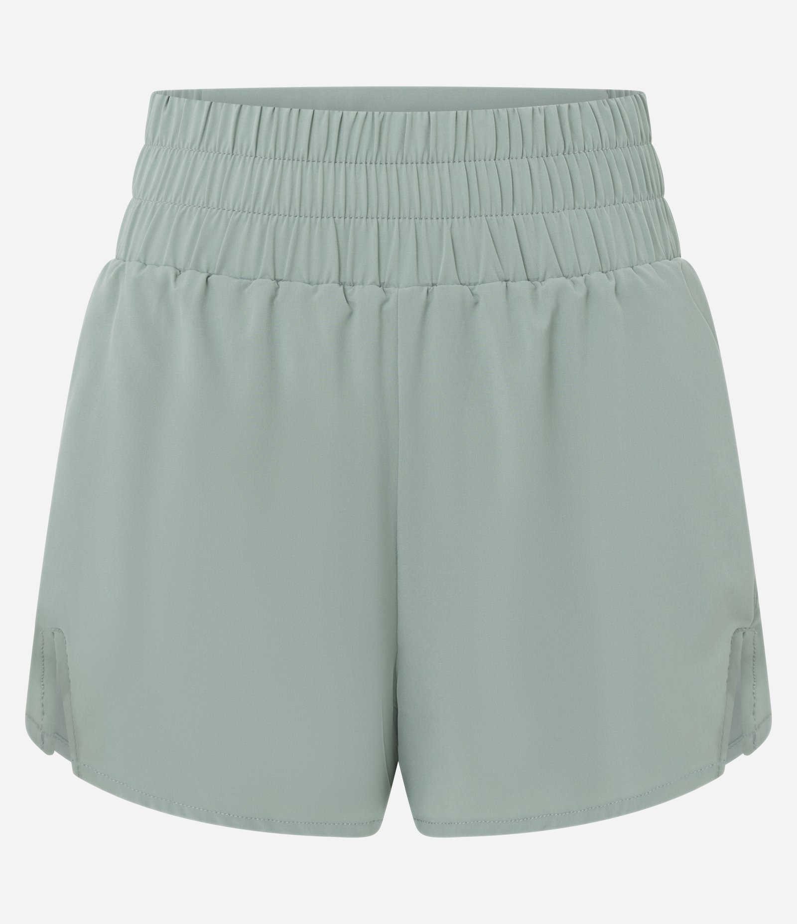 Bermuda Esportiva Sem Costura com Calcinha Interna e Textura Lisa Verde 1