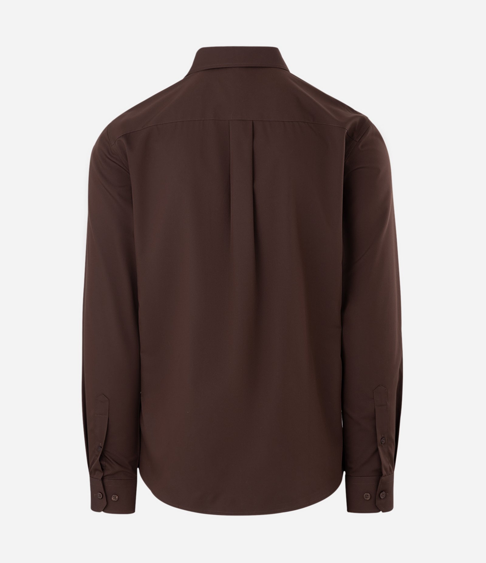 Camisa Slim em Fibra de Bambu Marrom Escuro 5