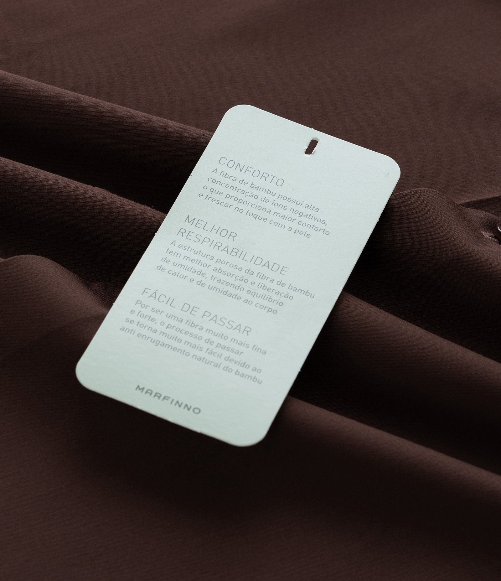 Camisa Slim em Fibra de Bambu Marrom Escuro 6