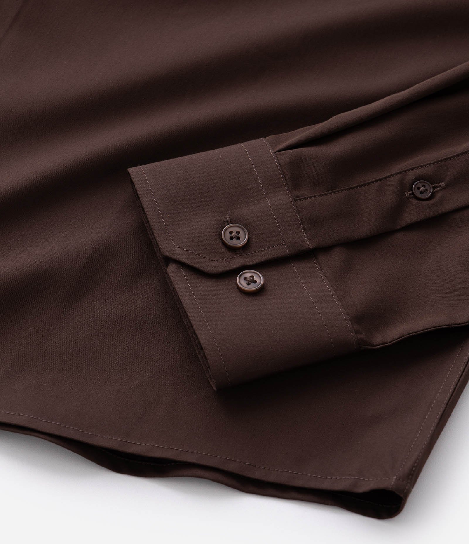 Camisa Slim em Fibra de Bambu Marrom Escuro 7