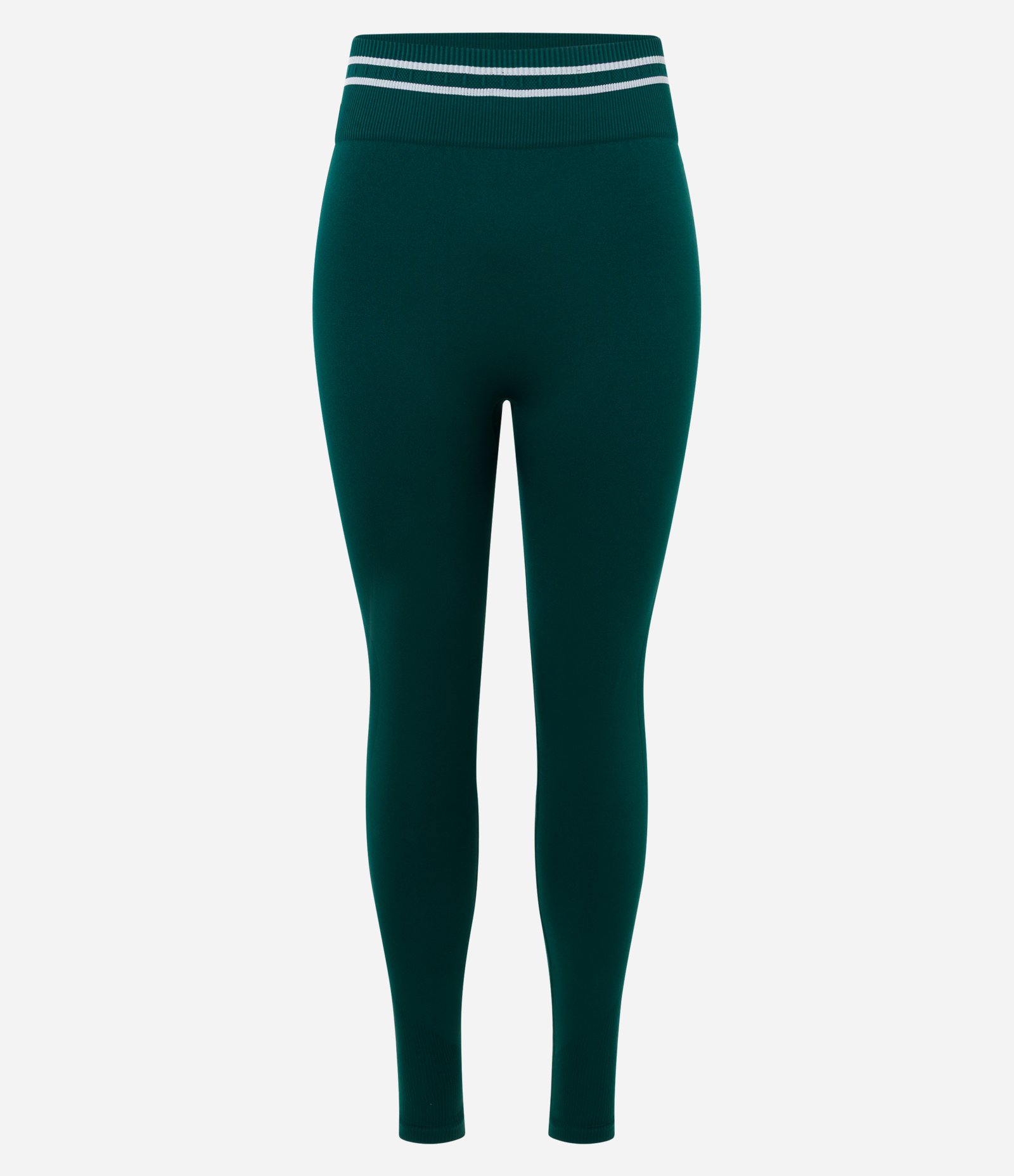 Calça Legging Esportiva com Cós Contrastante e Seamless Verde 1