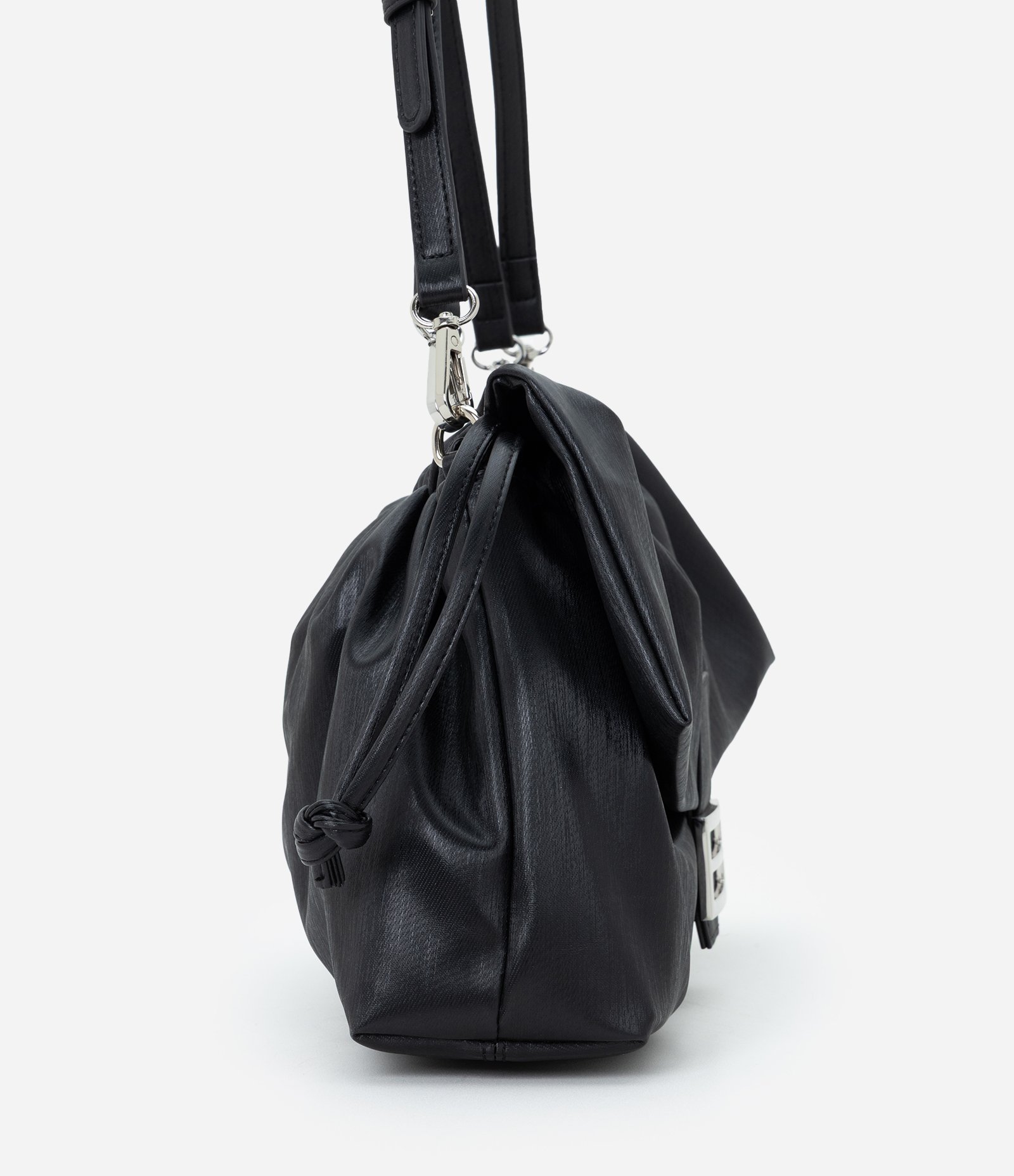 Bolsa Shoulder Soft Grande com Lapela Preto 2