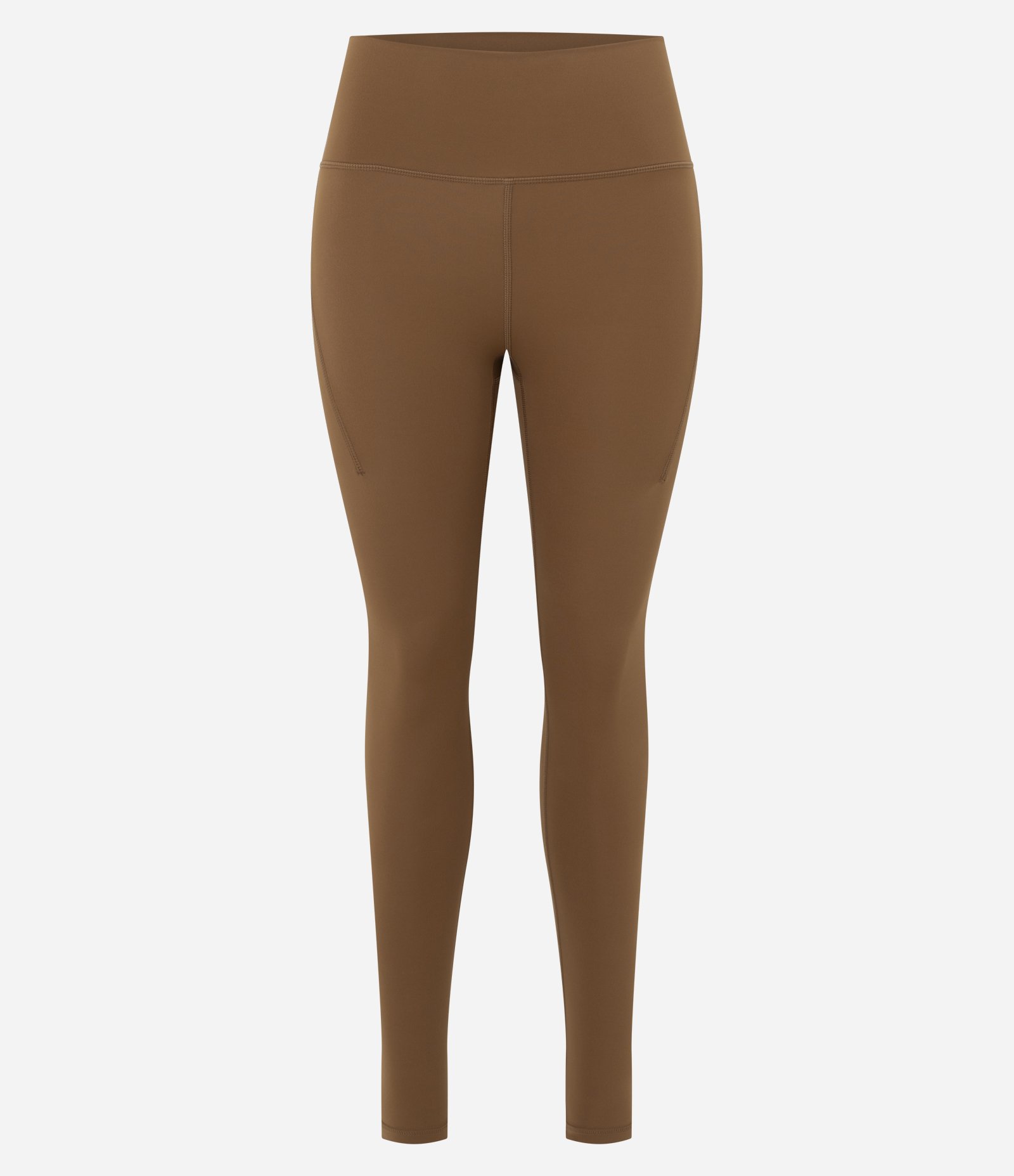Calca Legging Esportiva em Microfibra com Bolsos Marrom 1