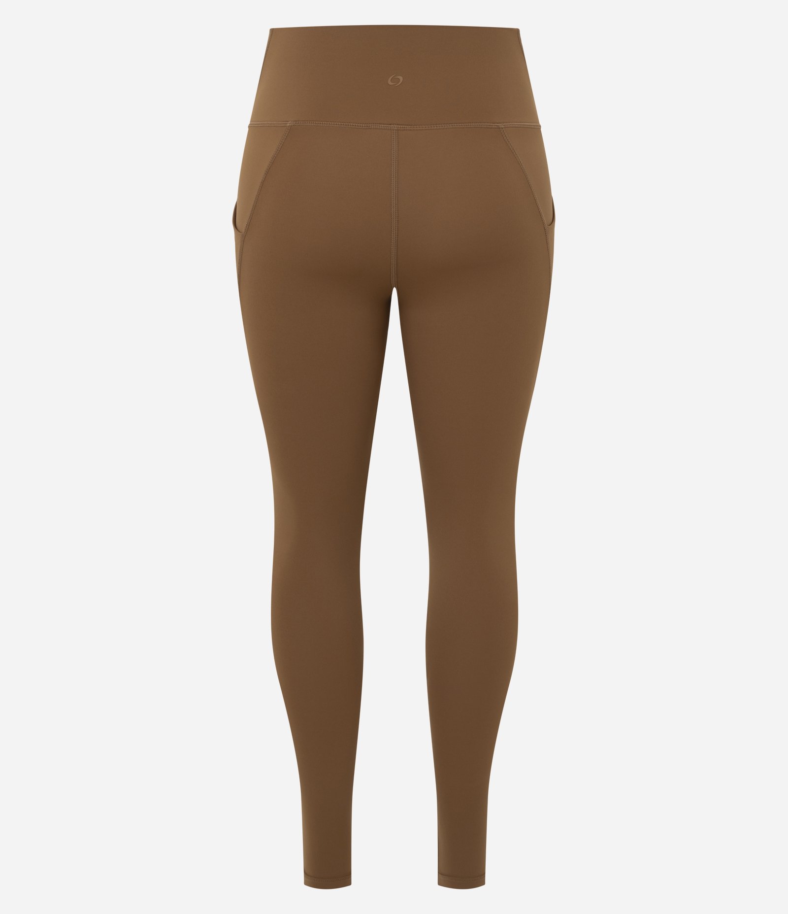 Calca Legging Esportiva em Microfibra com Bolsos Marrom 2