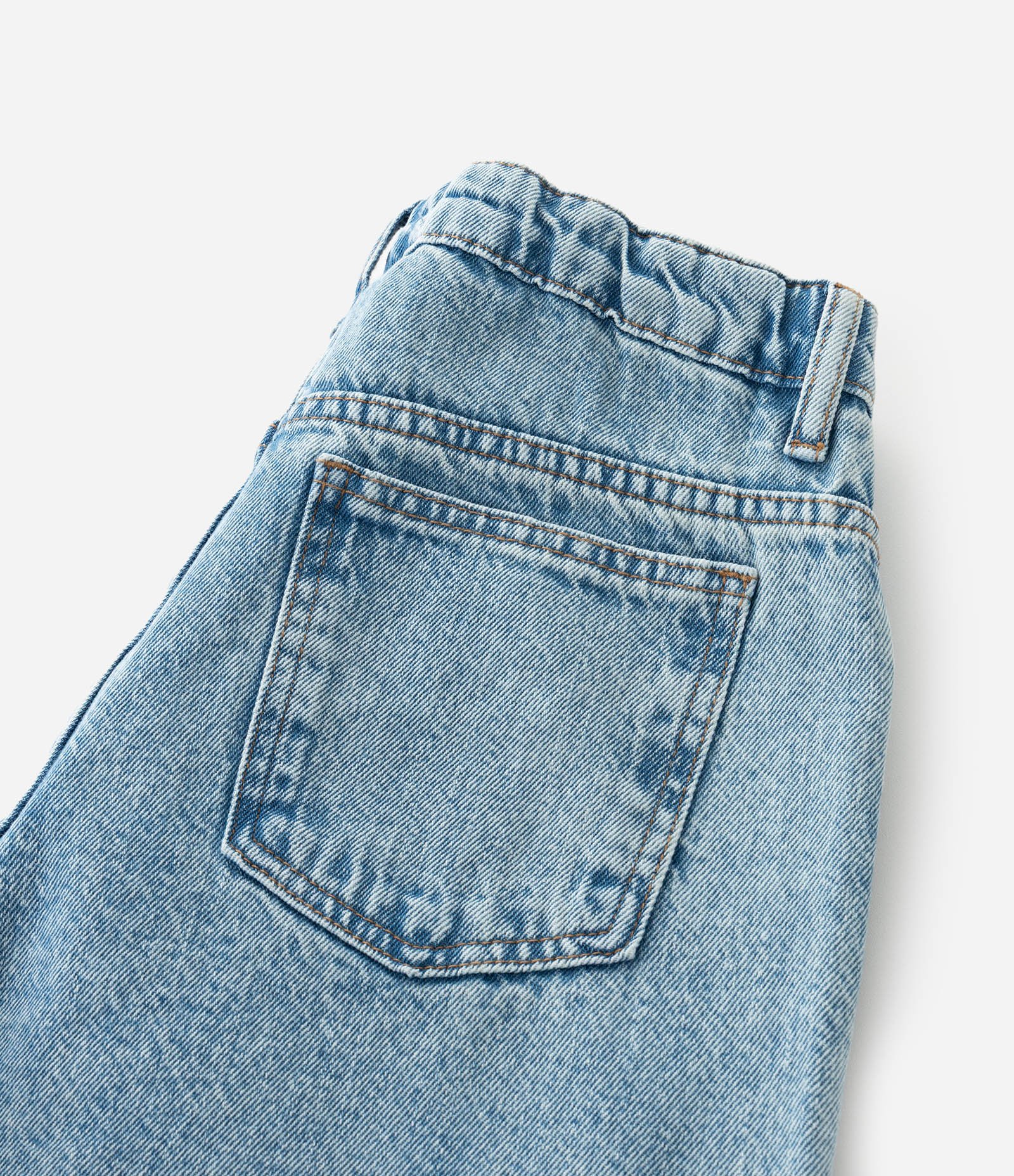 Calça Infantil Reta em Jeans com Barra Dobrada – Tam 5 a 16 Anos Azul Claro 5