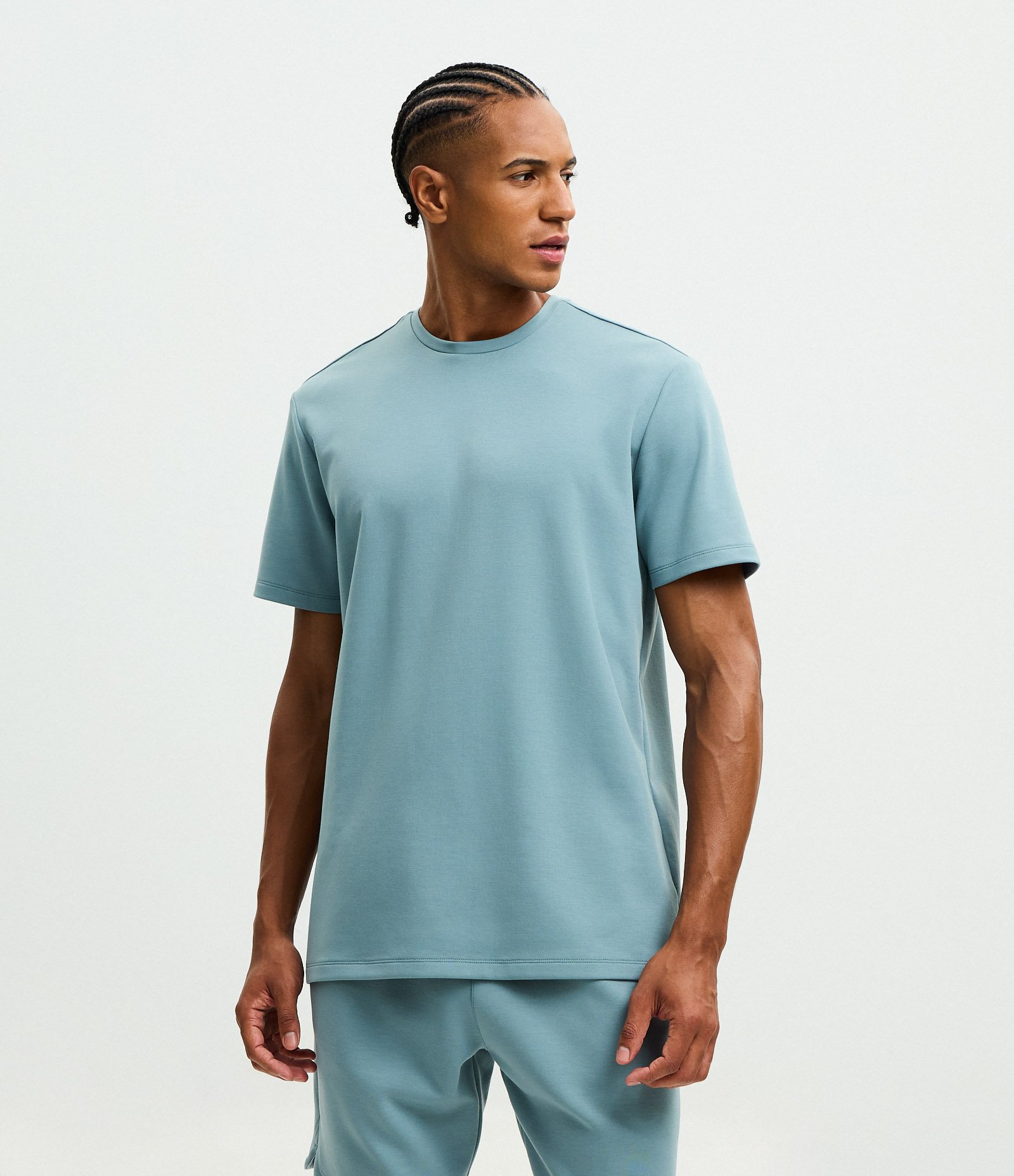 Camiseta Comfort Esportiva em Malha Tecnológica com Tecnologia Dry Azul Claro 1