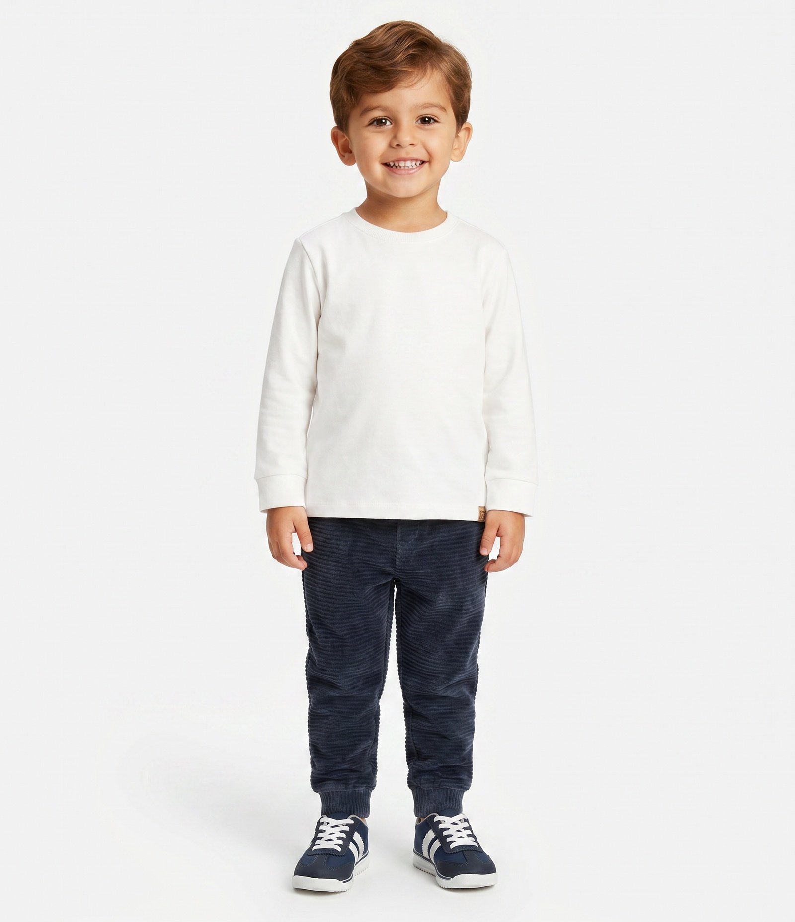 Camiseta Infantil em Algodão com Manga Longa – Tam 1 a 6 Anos Branco 1