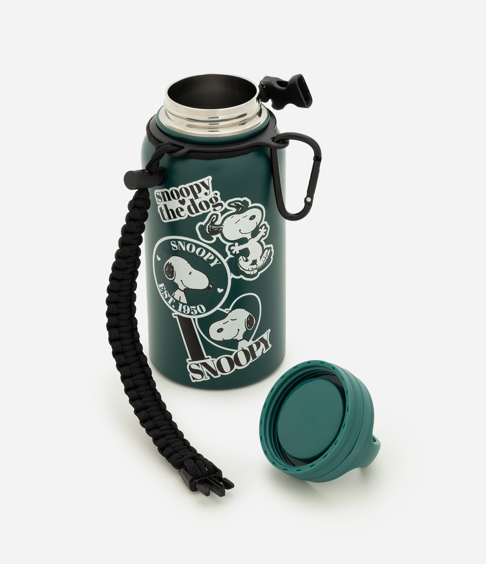 Garrafa Térmica com Alça e Estampa Snoopy 800ml Verde 3