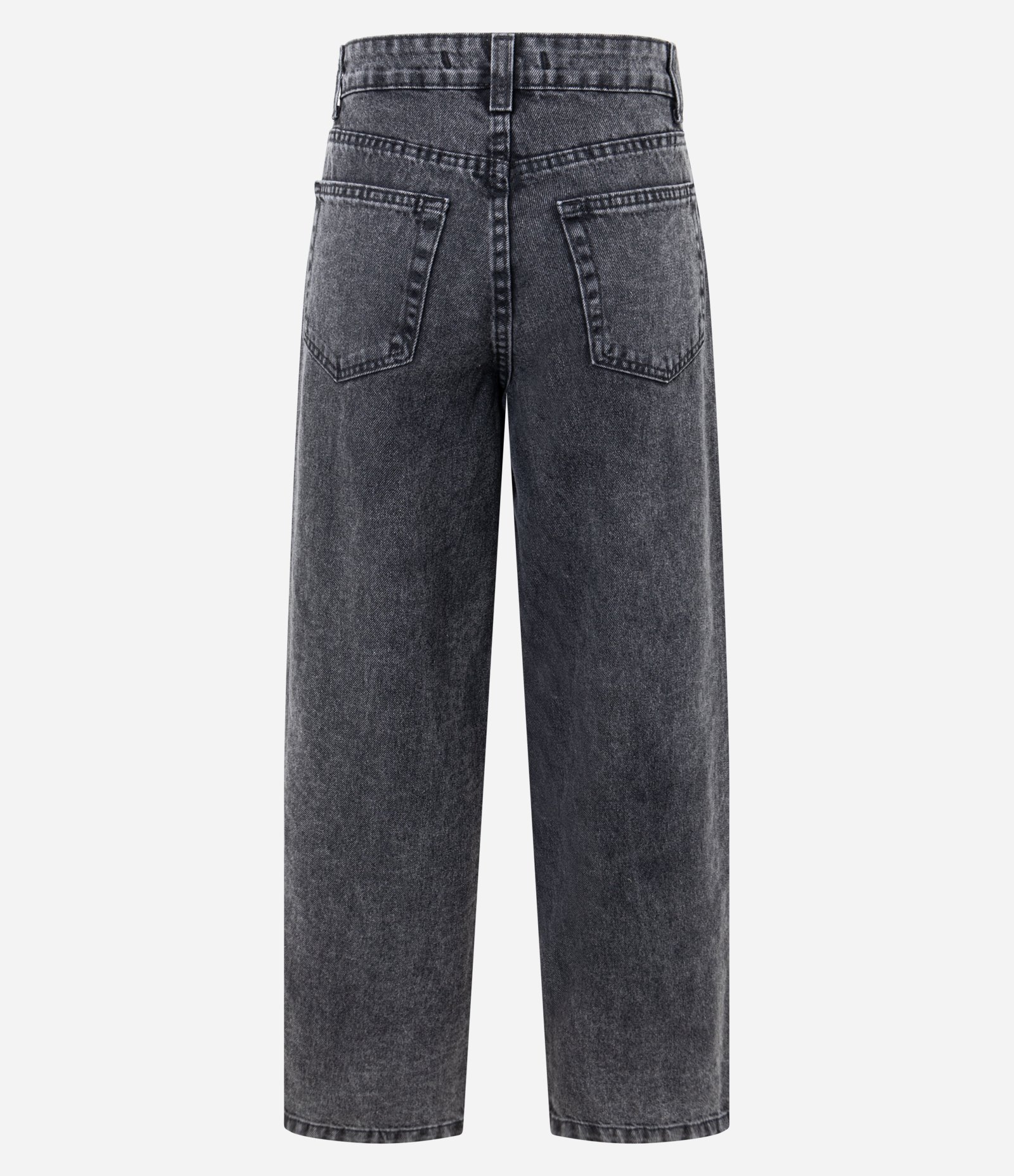 Calça Baggy Cintura Média em Jeans com 05 Bolsos Preto Estonado 2