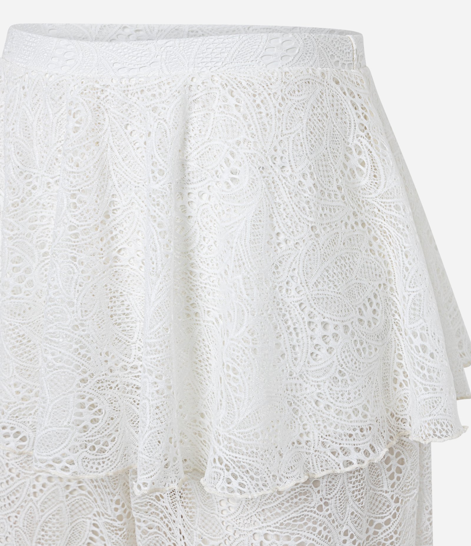 Calça Aladim em Renda com Saia Sobreposta Branco 3