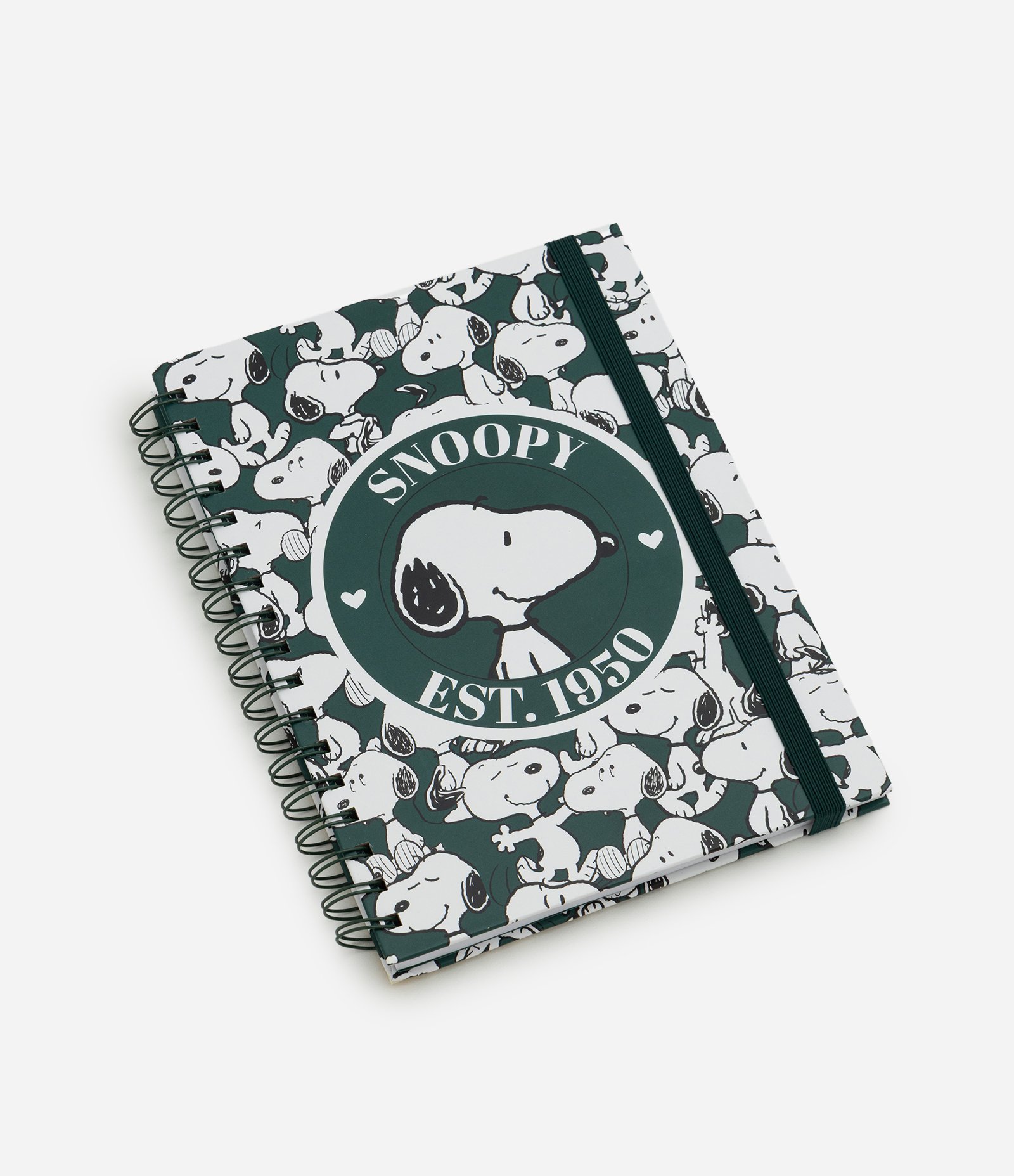 Caderno com 96 Páginas Pautadas e Estampa Snoopy Verde 1