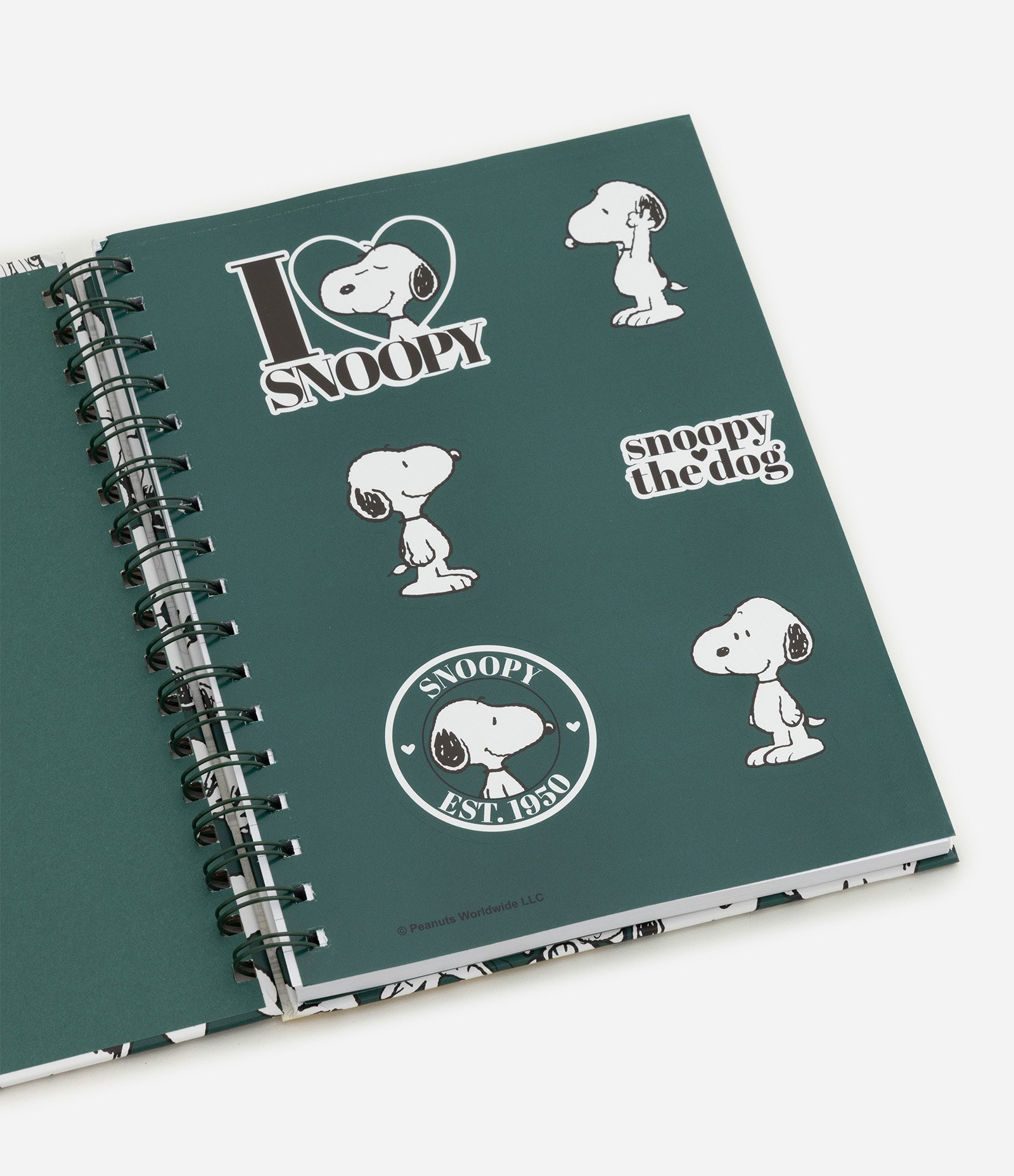 Caderno com 96 Páginas Pautadas e Estampa Snoopy Verde 4
